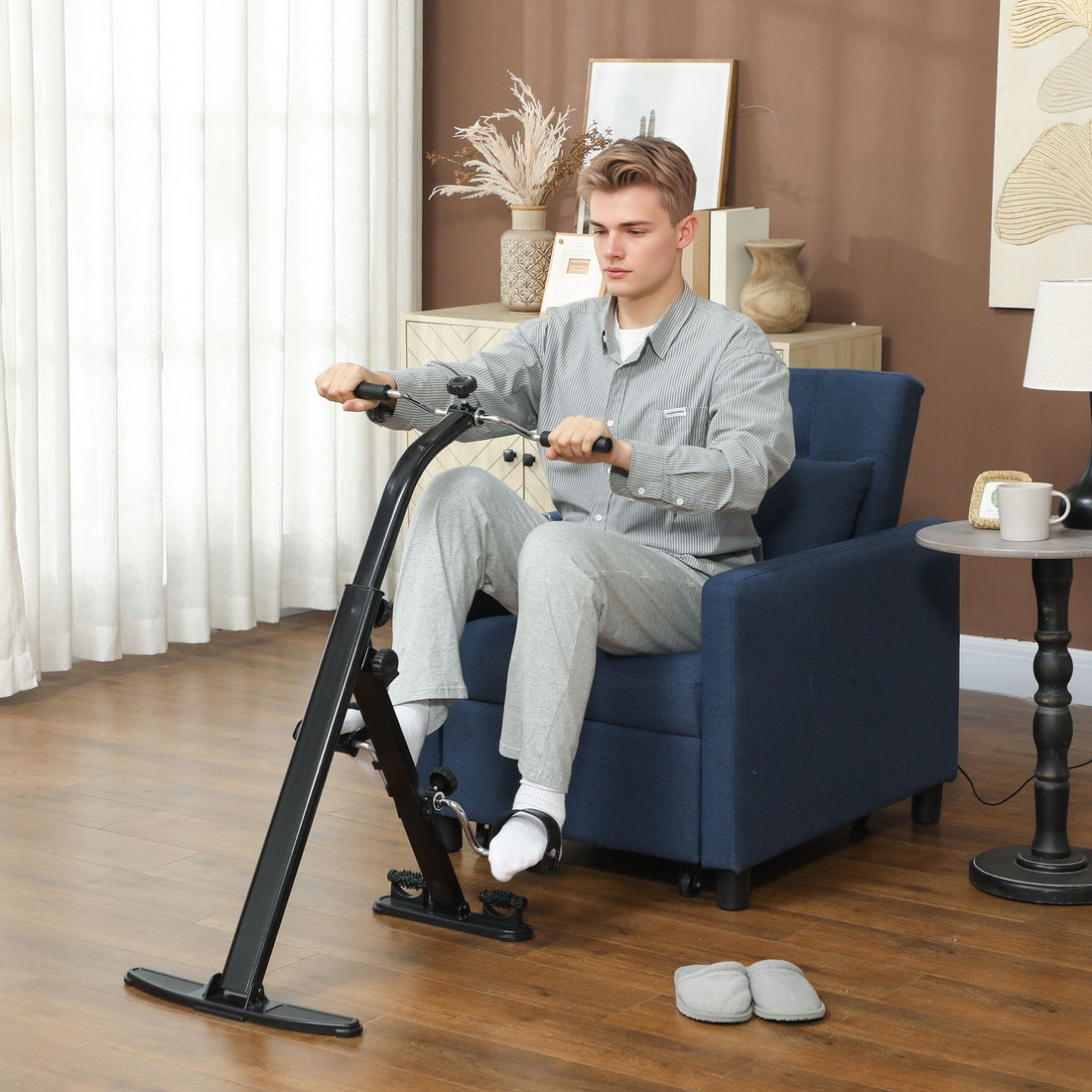 Soozier Seated Pedal Exerciser with LCD Monitor and Massage Rollers