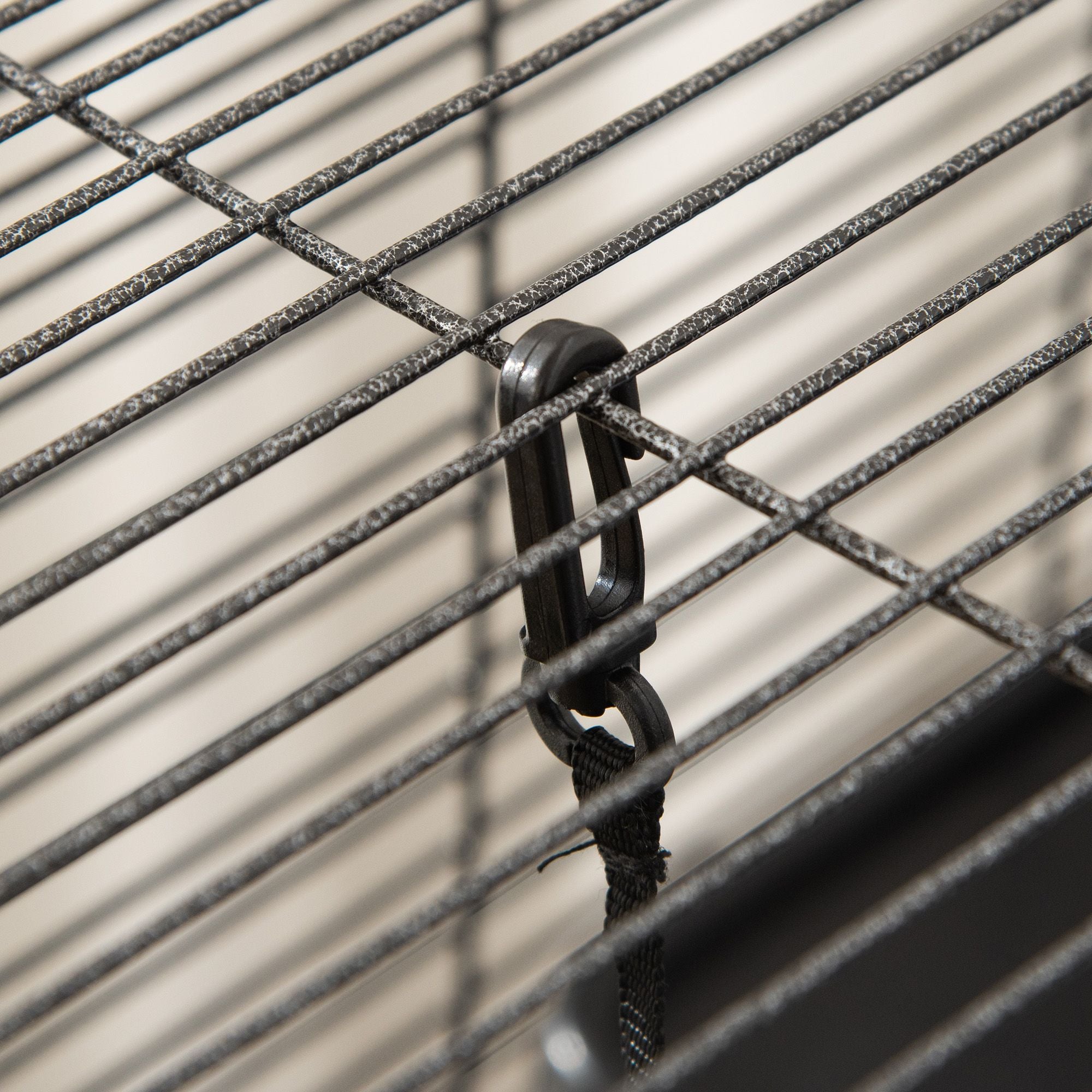PawHut 4-Tier Small Animal Cage with Hammock and Removable Tray, Gray - product view 9