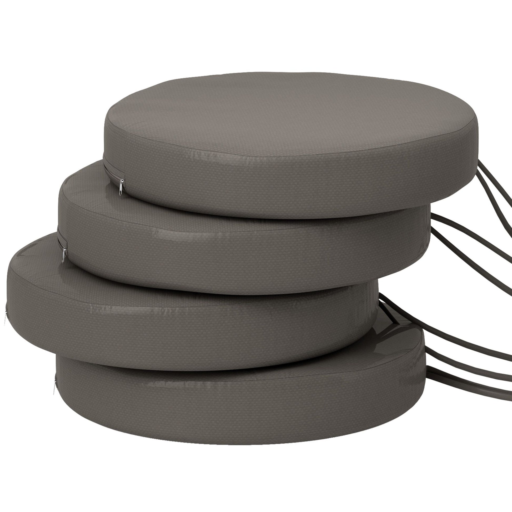 Outsunny 15 in Round Patio Chair Cushions Set of 4, Dark Gray
