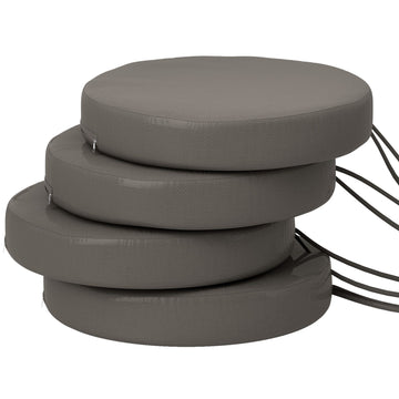 Outsunny 15 in Round Patio Chair Cushions Set of 4, Dark Gray