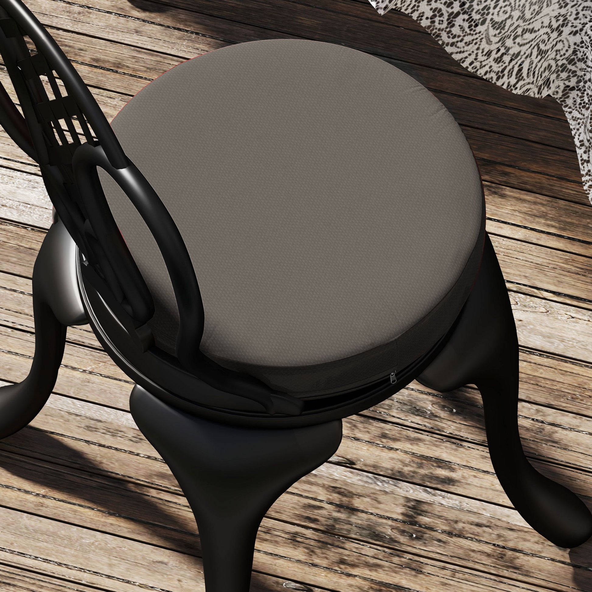 Outsunny 15 in Round Patio Chair Cushions Set of 4, Dark Gray