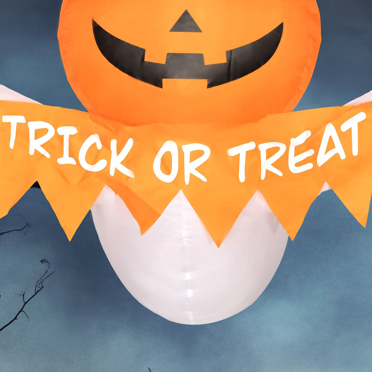 3.4ft Inflatable Halloween Window Sticker Ghost with Orange Face, Blow Up LED Display for Garden Indoor Outdoor - product view 8