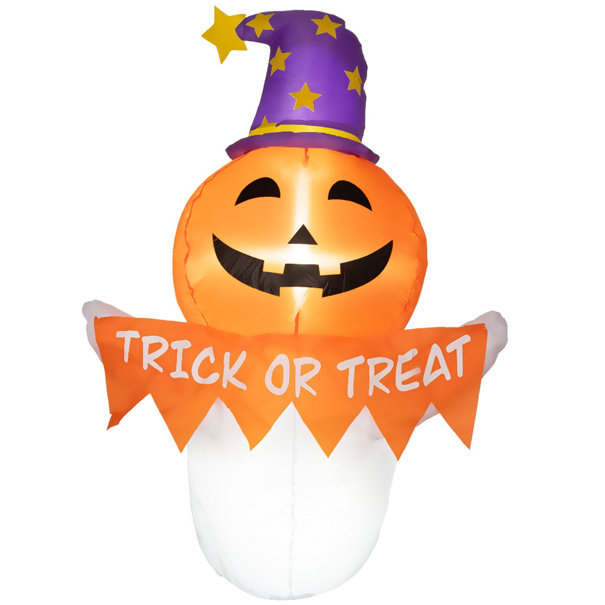 3.4ft Inflatable Halloween Window Sticker Ghost with Orange Face, Blow Up LED Display for Garden Indoor Outdoor - product view 11