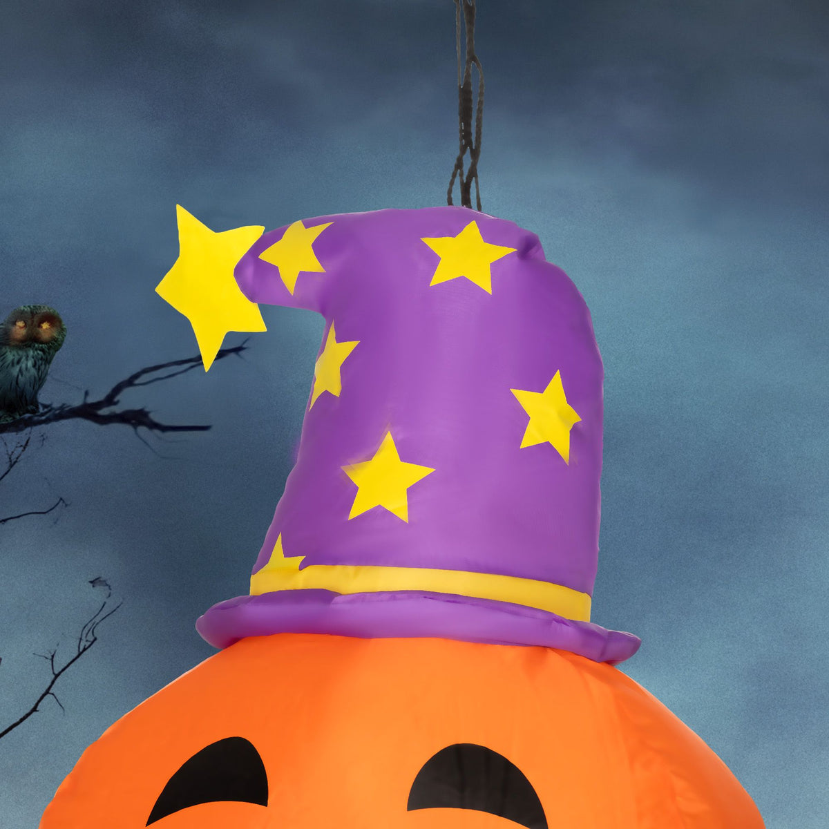 3.4ft Inflatable Halloween Window Sticker Ghost with Orange Face, Blow Up LED Display for Garden Indoor Outdoor - product view 9
