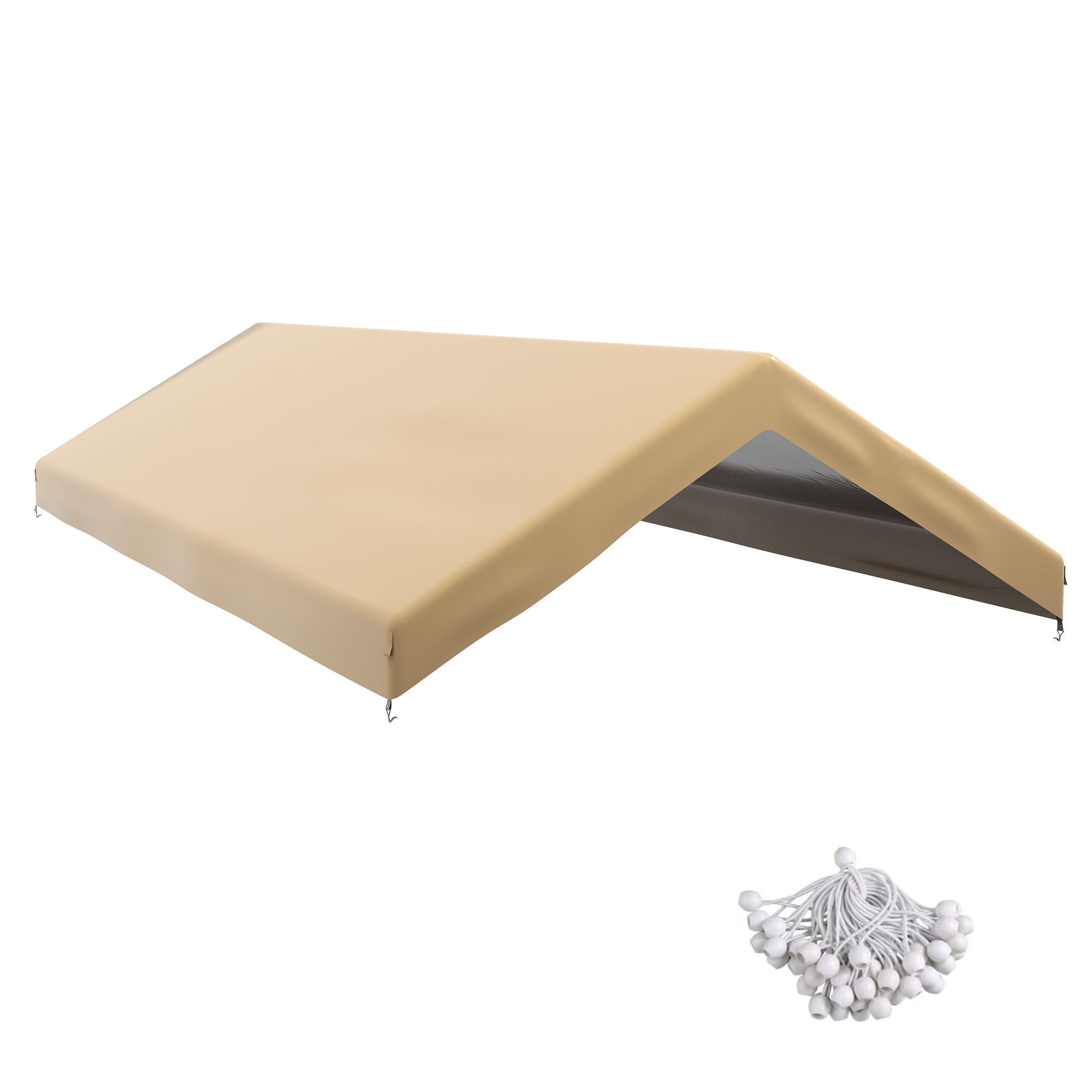 Outsunny 19.7 x 9.7 ft Carport Replacement Canopy Cover, Beige