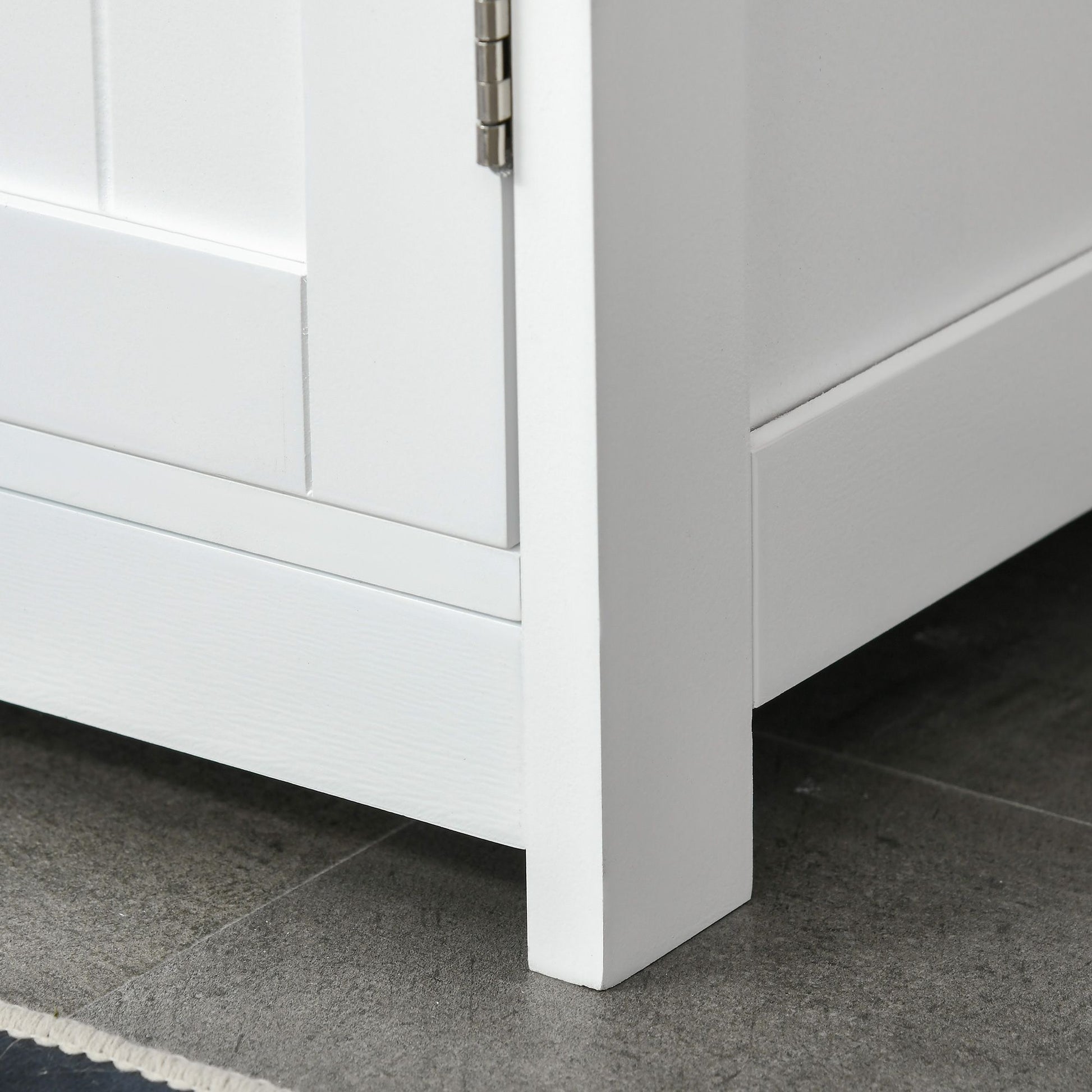HOMCOM Pedestal Sink Bathroom Storage Cabinet with U-Shaped Cutout, White