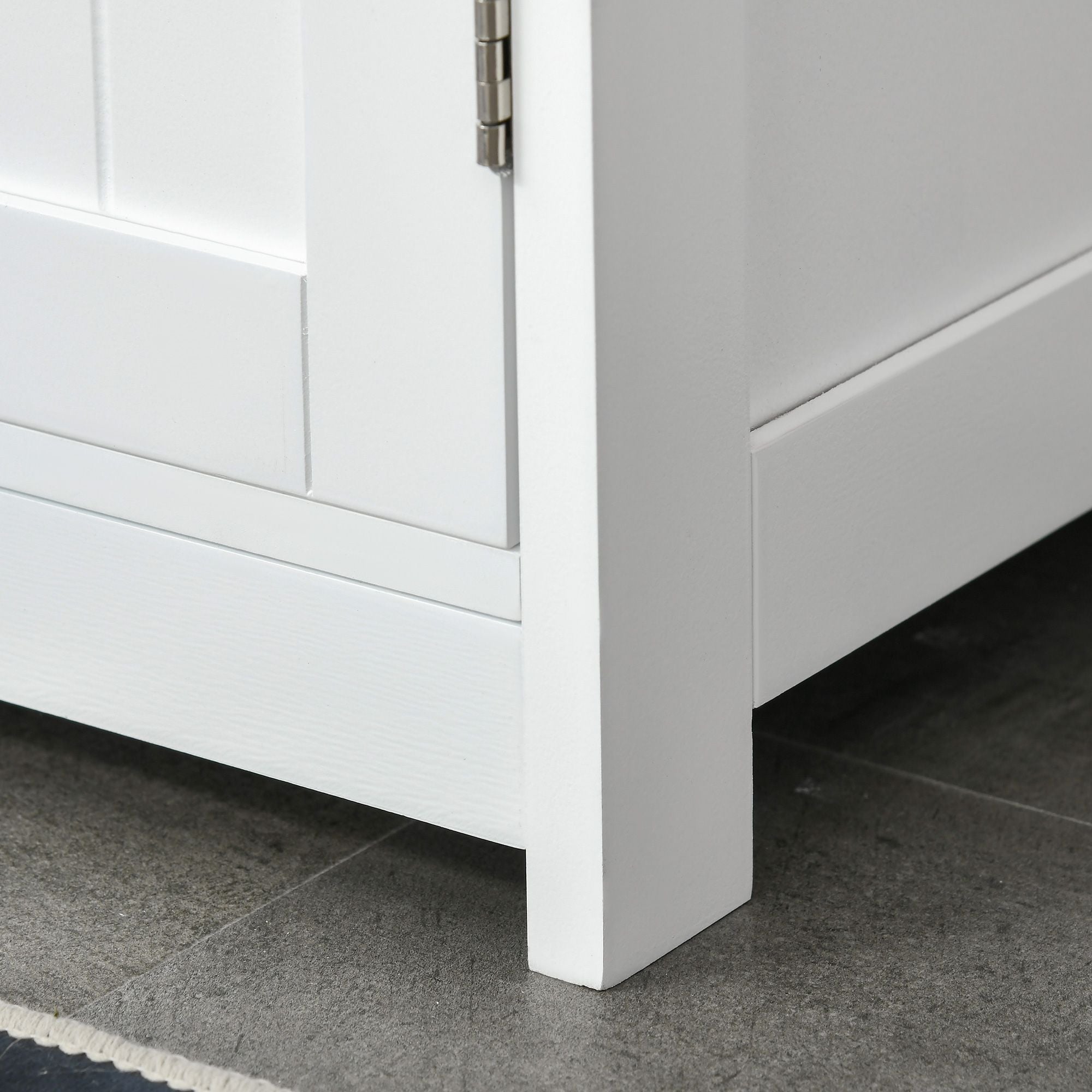 HOMCOM Pedestal Sink Bathroom Storage Cabinet with U-Shaped Cutout, White