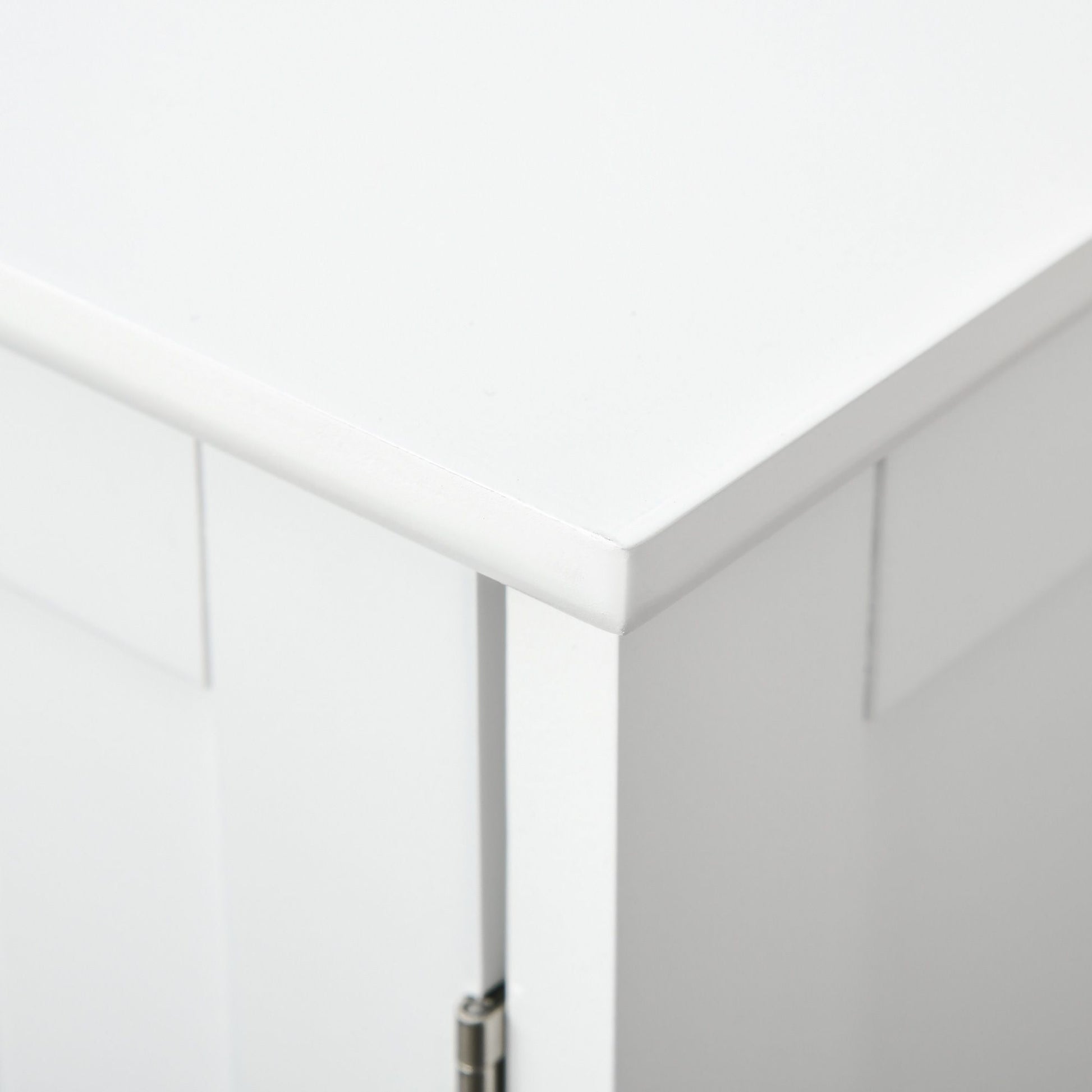 HOMCOM Pedestal Sink Bathroom Storage Cabinet with U-Shaped Cutout, White