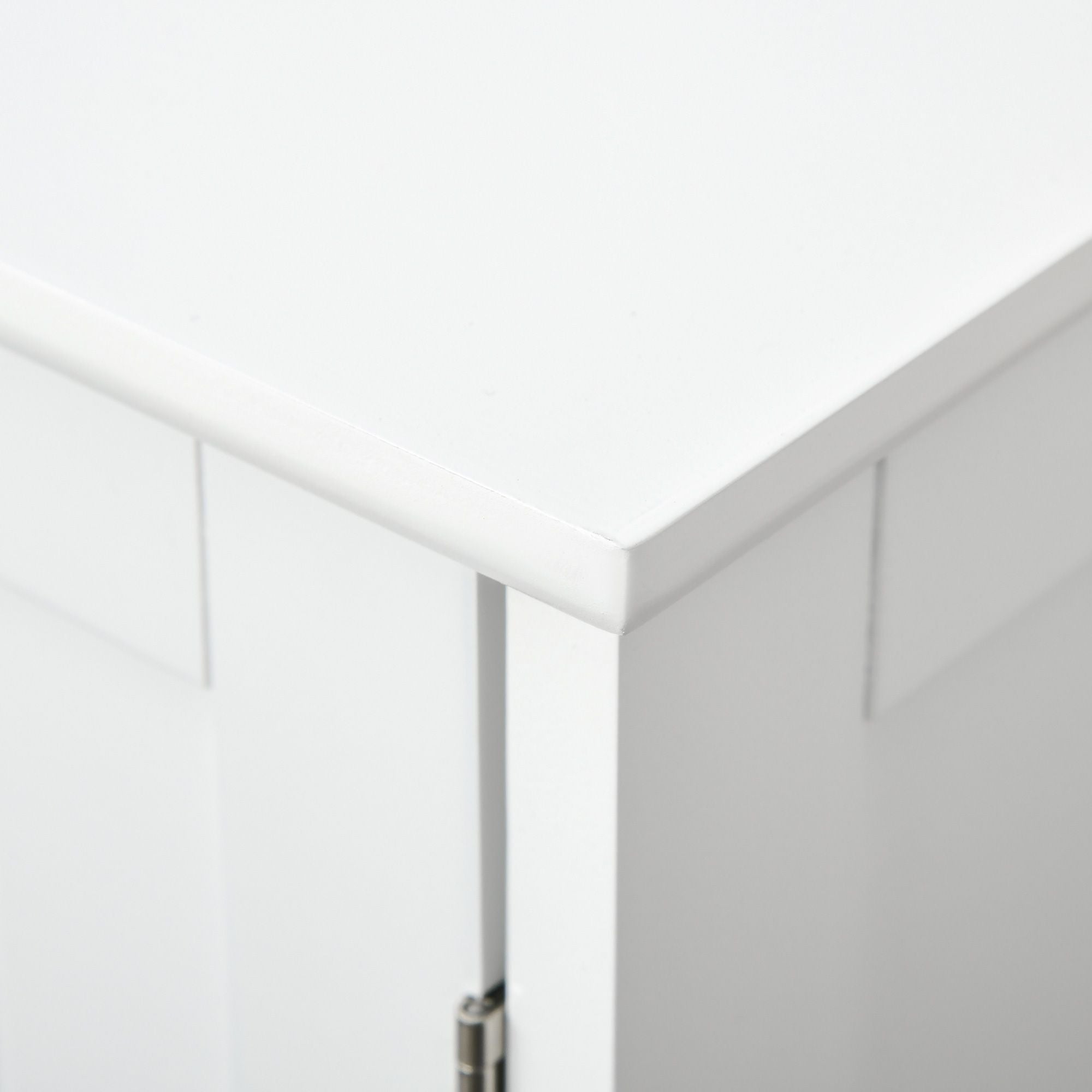 HOMCOM Pedestal Sink Bathroom Storage Cabinet with U-Shaped Cutout, White