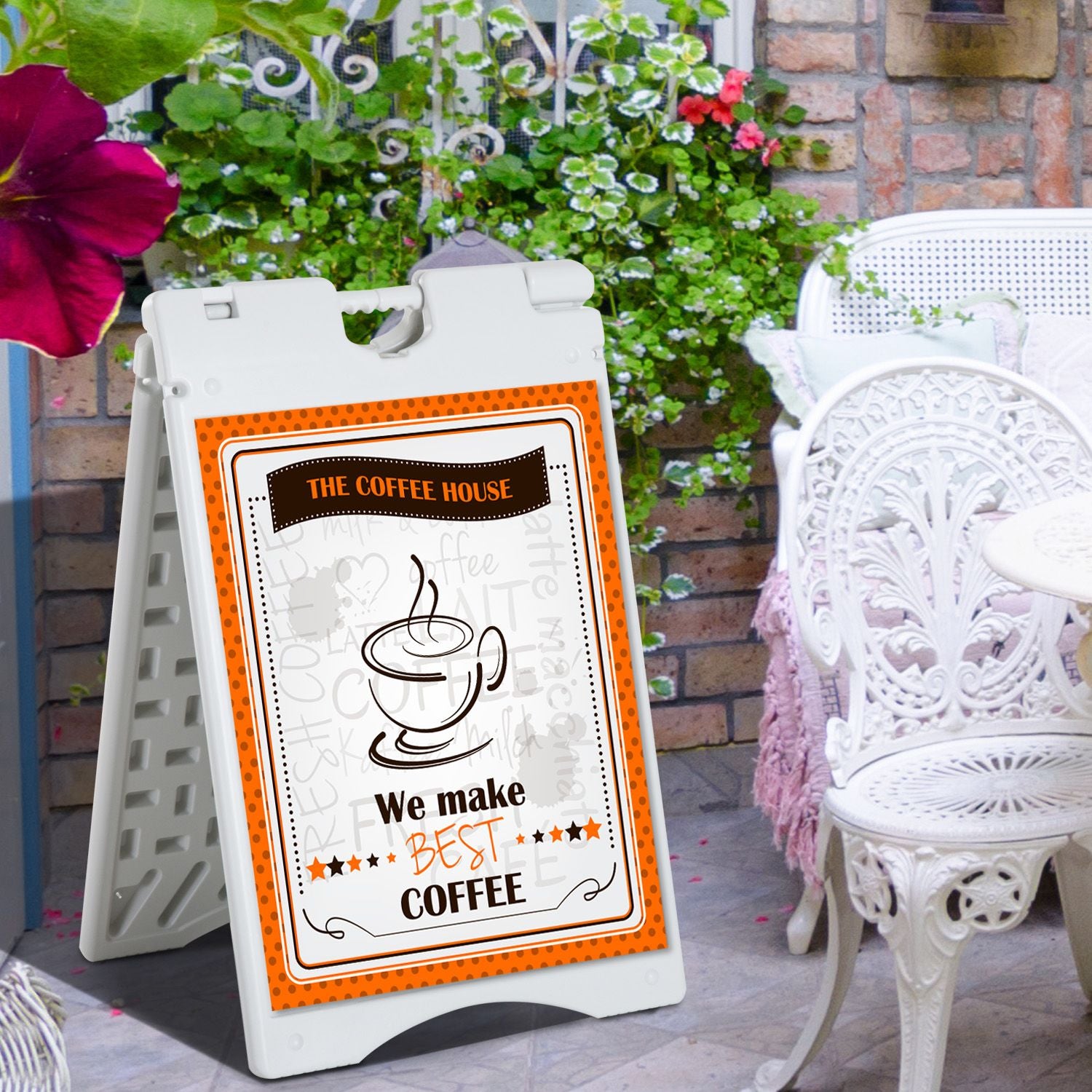Vinsetto 22 x 28 in A-Frame Sidewalk Sign, White
