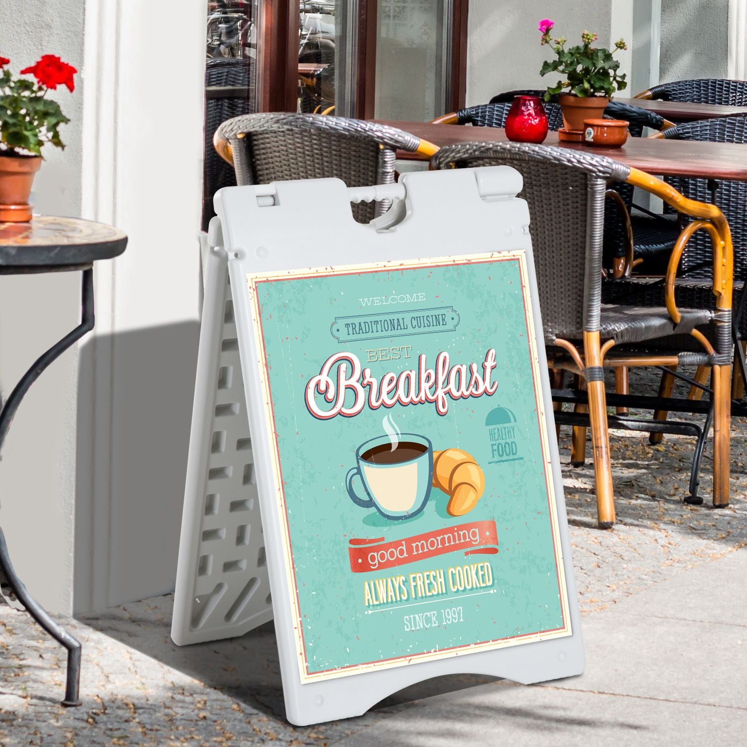 Vinsetto 22 x 28 in A-Frame Sidewalk Sign, White