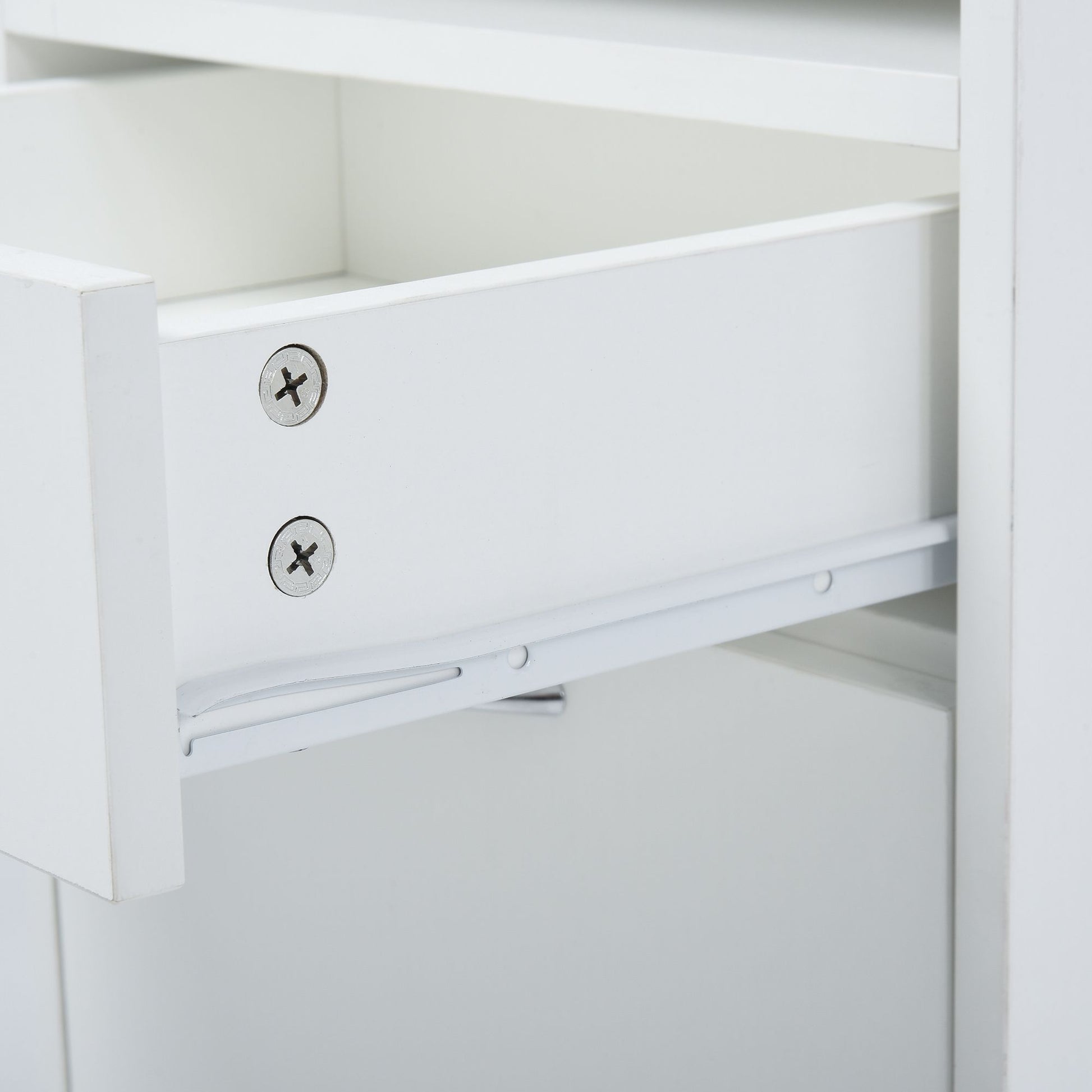 HOMCOM Mobile File Cabinet and Printer Stand with Casters, White