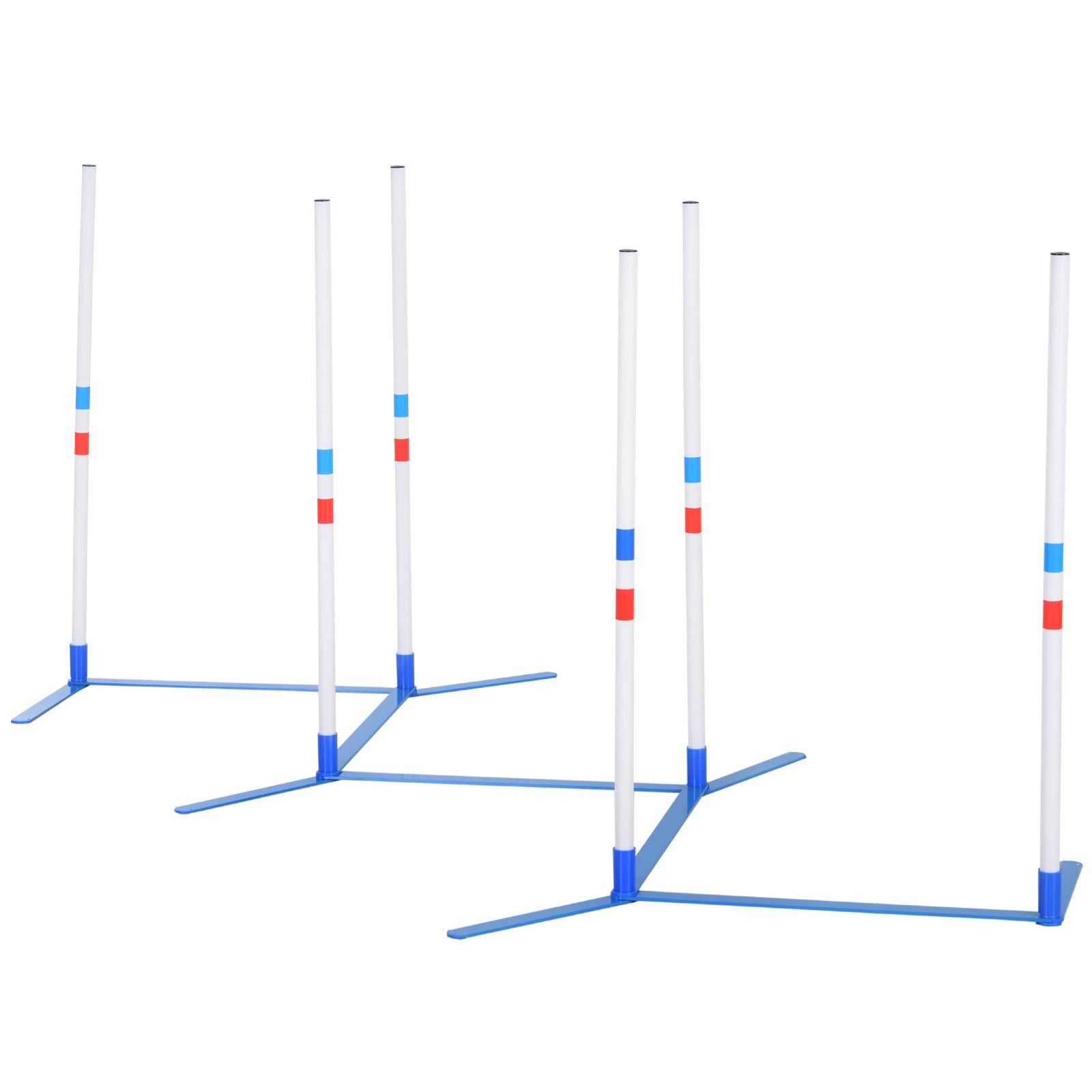 PawHut 6-Pole Dog Agility Weave Pole Training Set, White