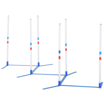 PawHut 6-Pole Dog Agility Weave Pole Training Set, White