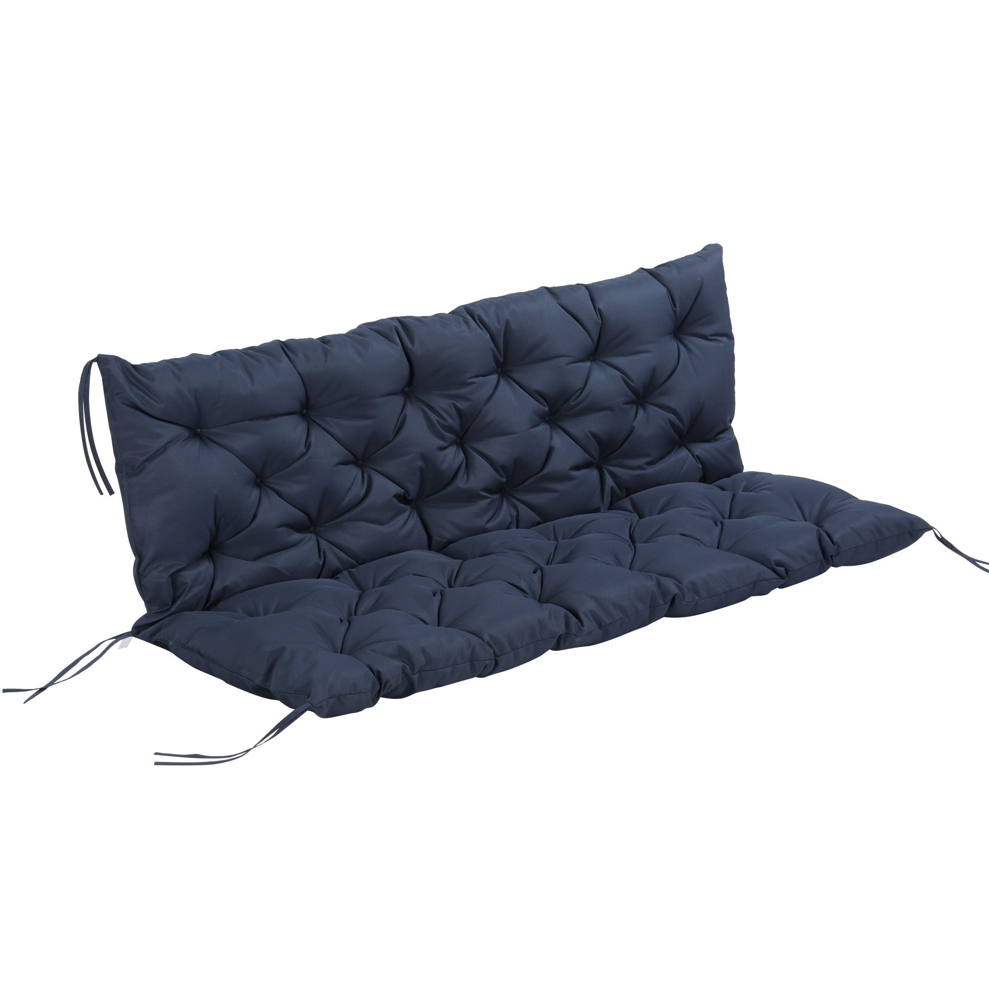 Outsunny 3-Seater Porch Swing Replacement Cushions, Dark Blue