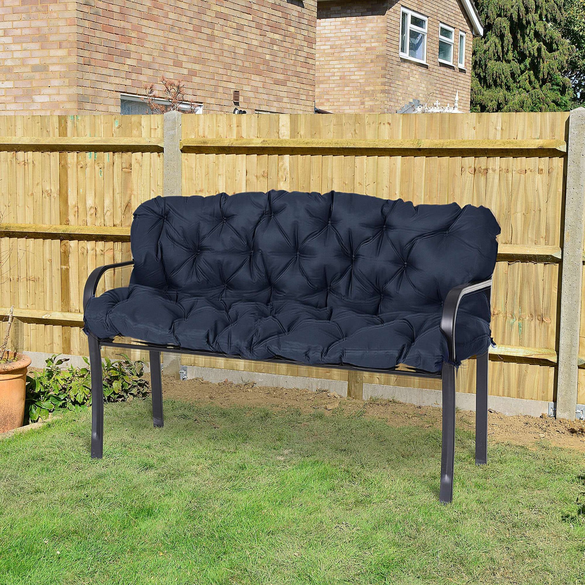 Outsunny 3-Seater Porch Swing Replacement Cushions, Dark Blue