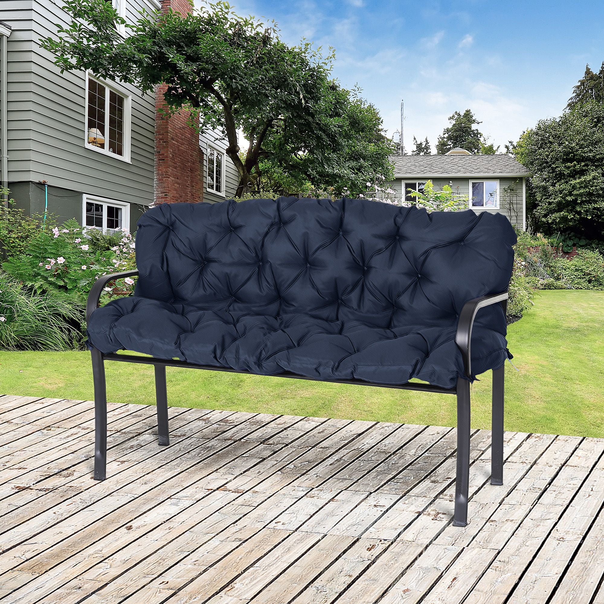 Outsunny 3-Seater Porch Swing Replacement Cushions, Dark Blue