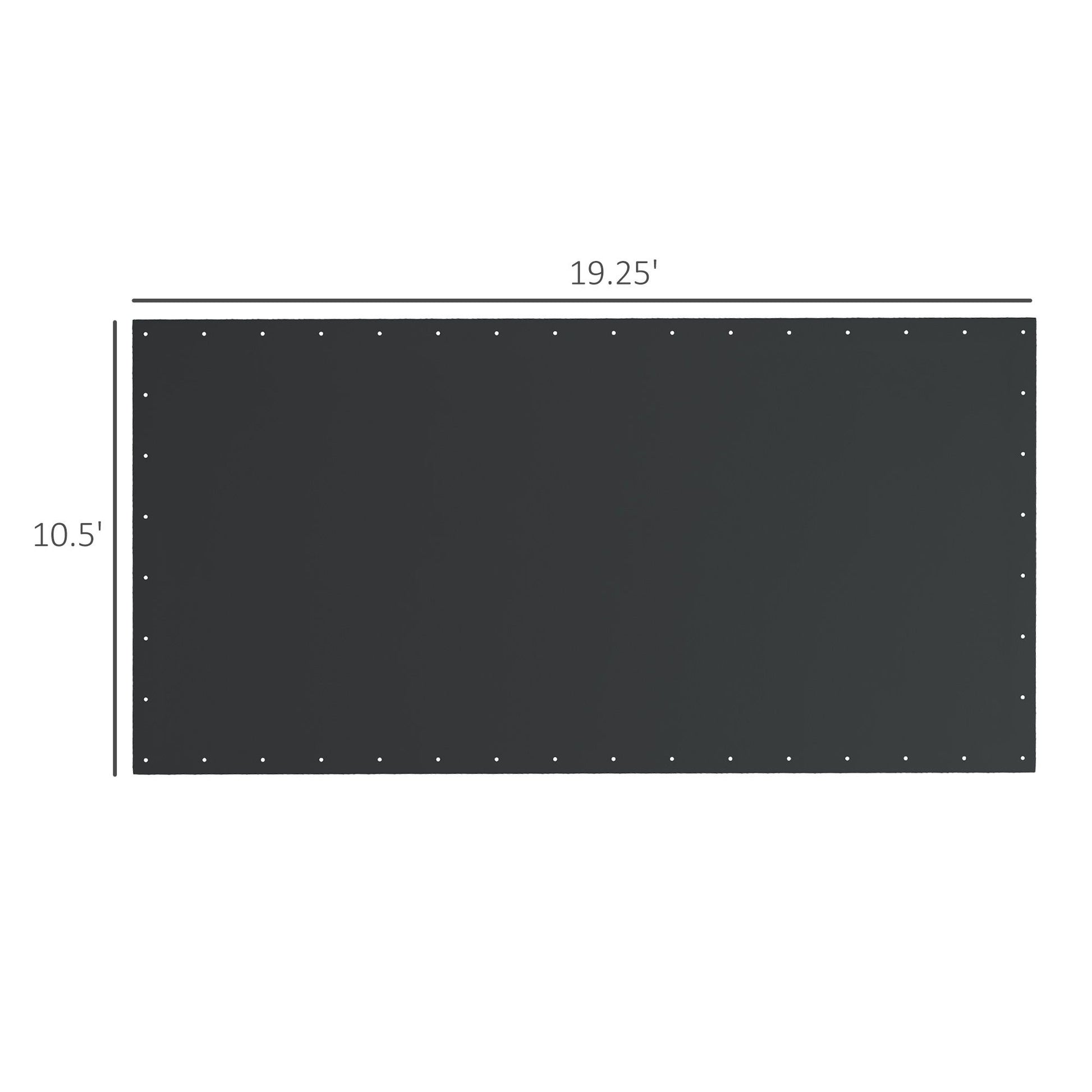 Outsunny 10 x 20 ft Carport Replacement Canopy with Bungee Tethers, Dark Gray - product view 3