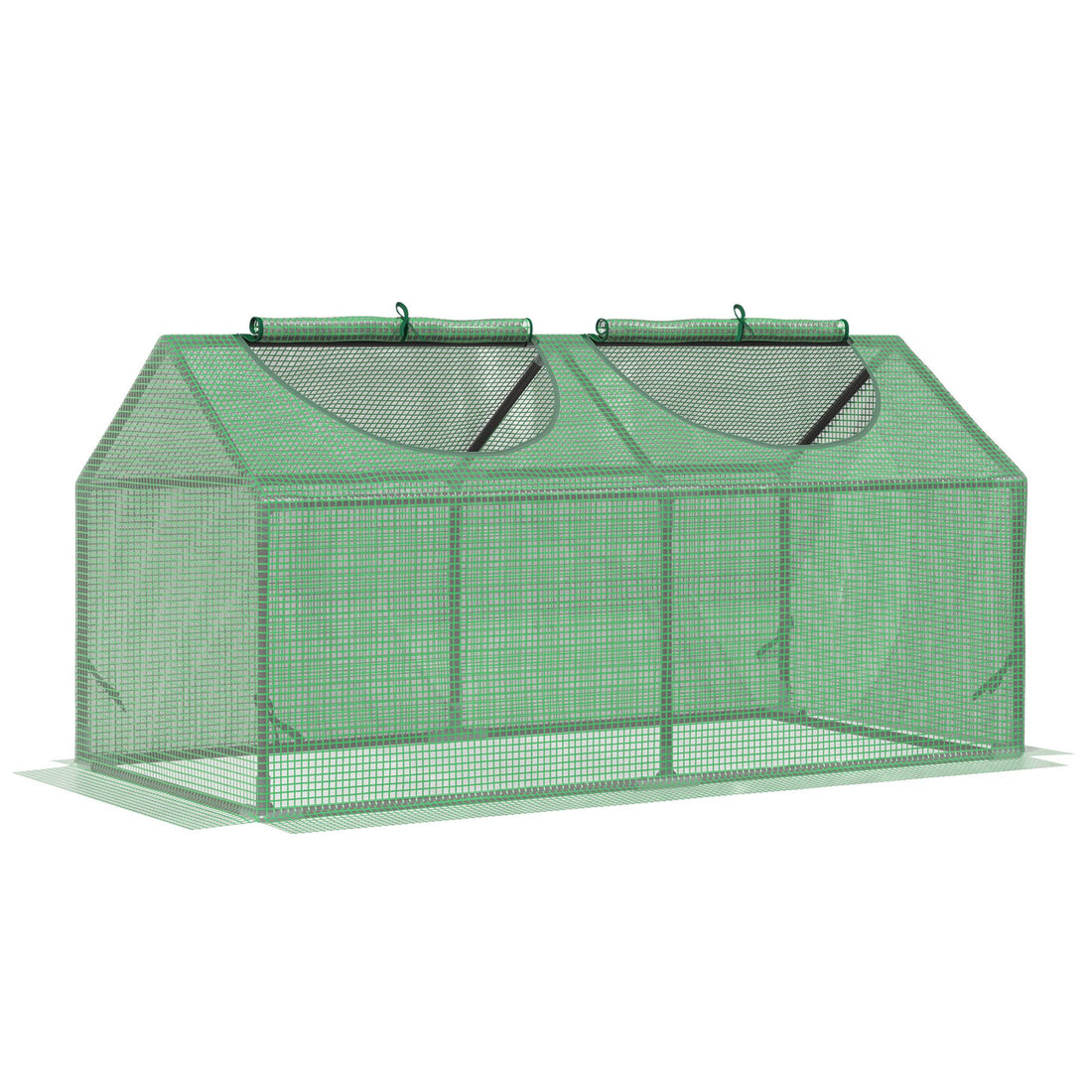 Outsunny 4 x 2 x 2 ft Mini Greenhouse with Roll-Up Windows, White