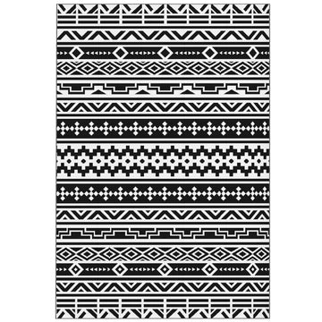 Outsunny 6 x 9 ft Reversible Waterproof Outdoor Rug, Black & White