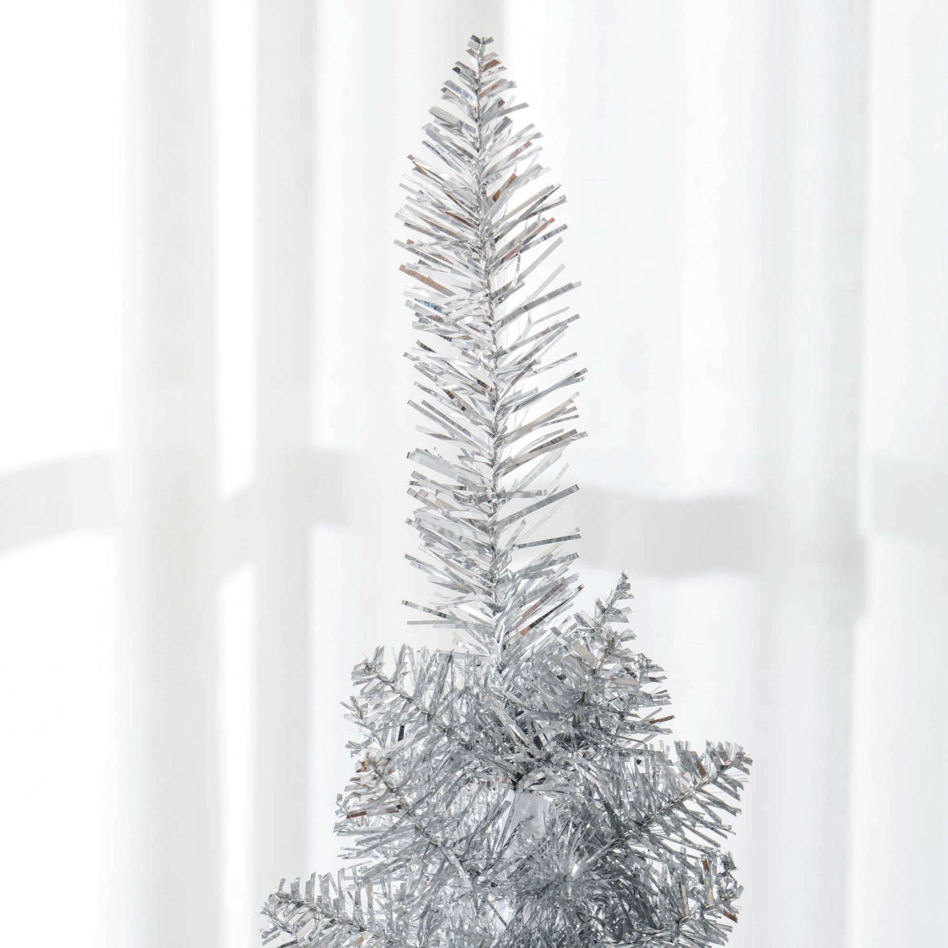 HOMCOM 5 ft Pre-Lit Slim Pencil Artificial Christmas Tree