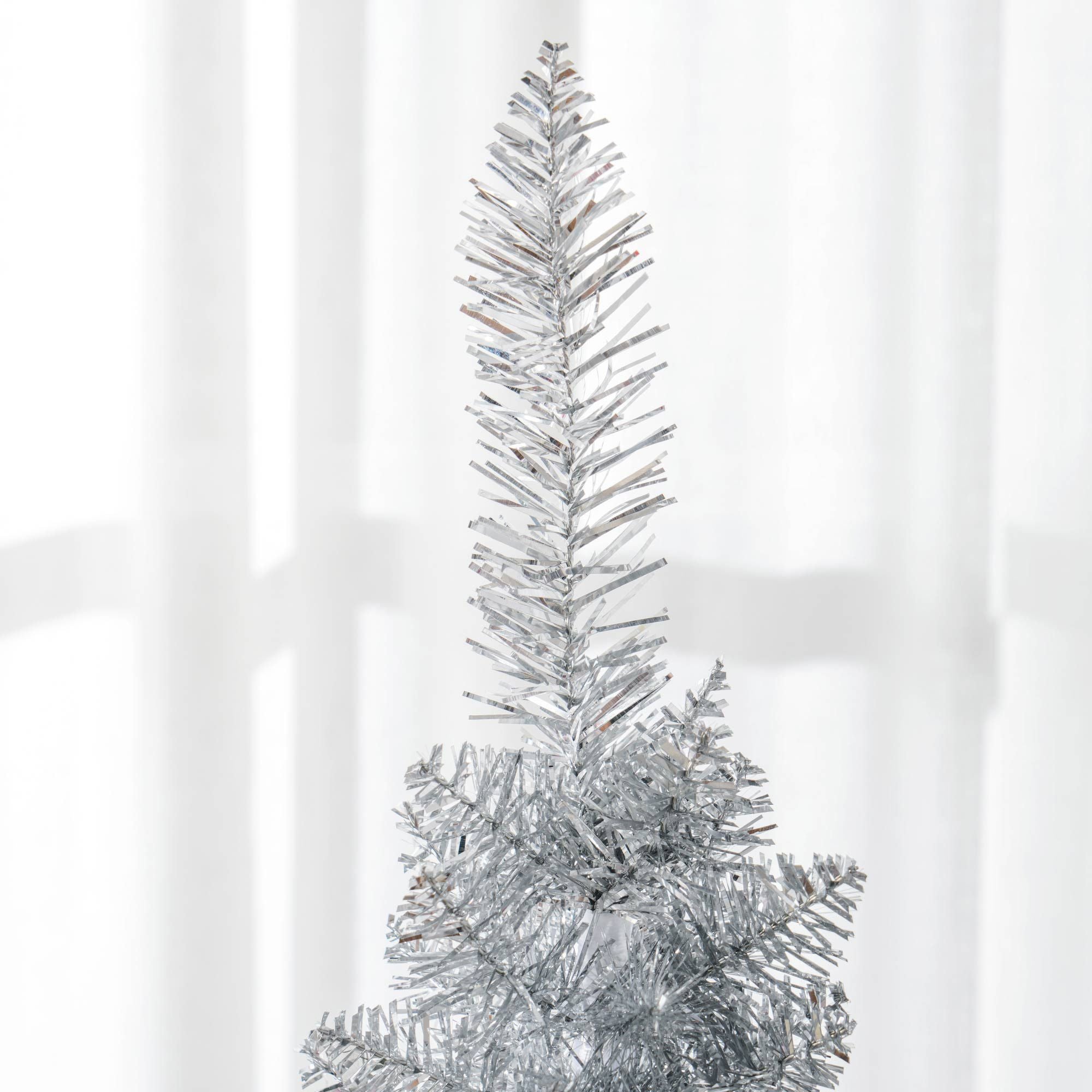 HOMCOM 5 ft Pre-Lit Slim Pencil Artificial Christmas Tree