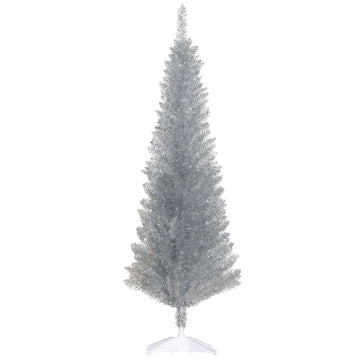 HOMCOM 5 ft Pre-Lit Slim Pencil Artificial Christmas Tree