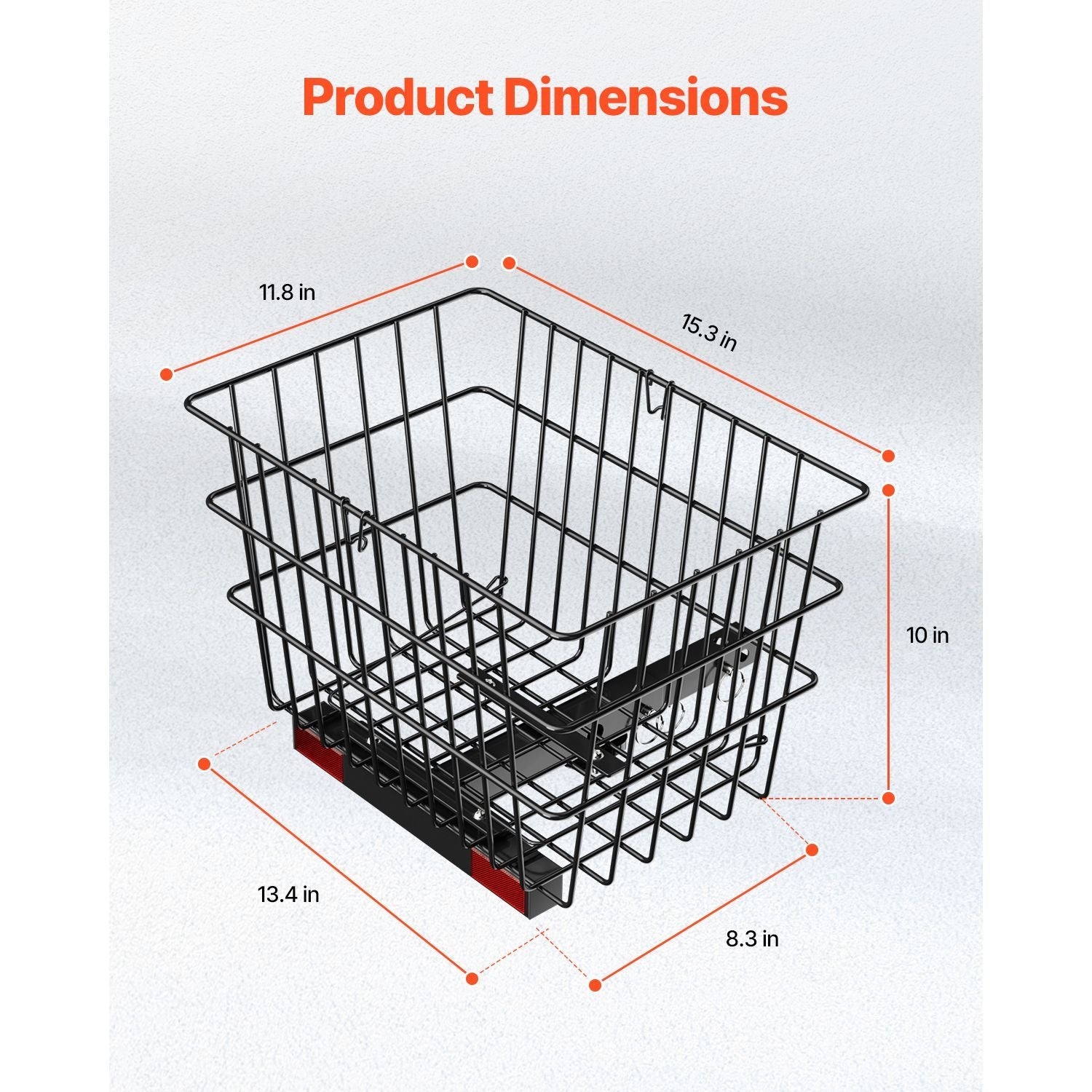 VEVOR Mobility Scooter Rear Basket, Heavy-Duty Metal, 22 lb Capacity