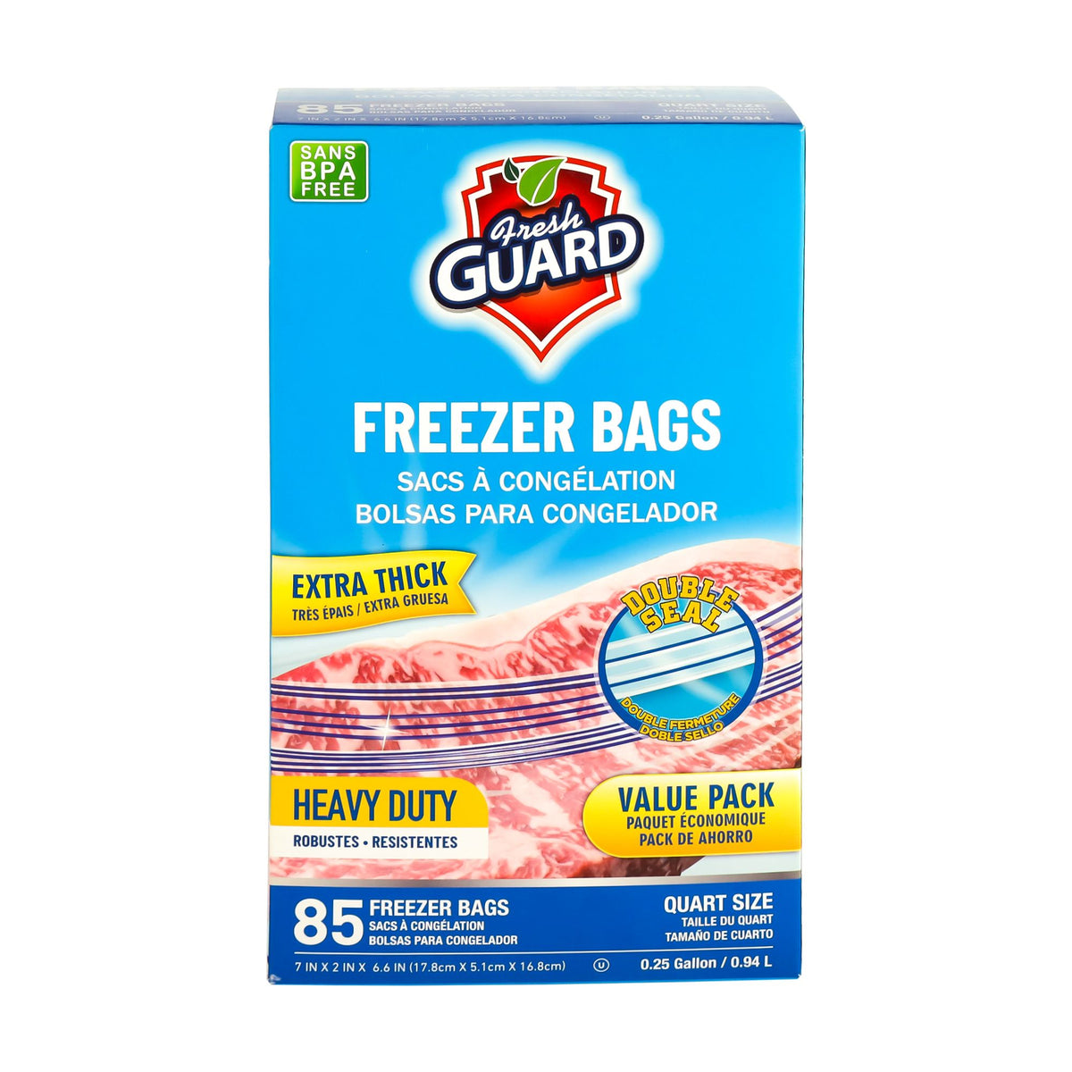 85-Count Heavy-Duty Quart Freezer Storage Bags