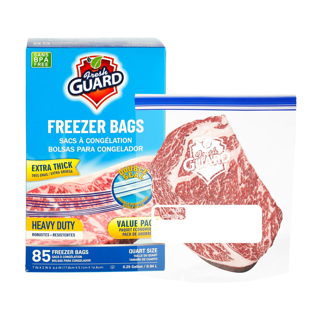 85-Count Heavy-Duty Quart Freezer Storage Bags - product view 9