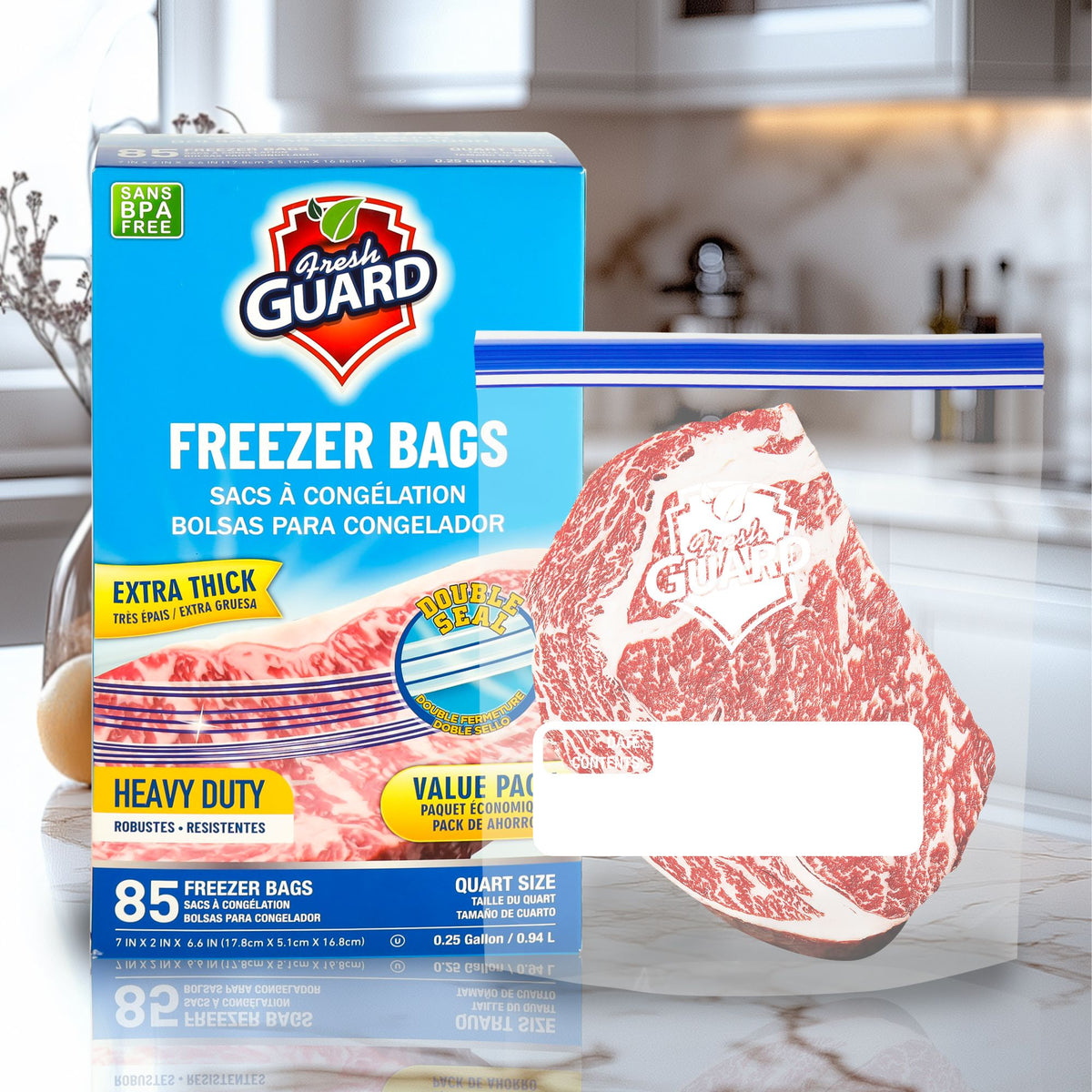 85-Count Heavy-Duty Quart Freezer Storage Bags - product view 10