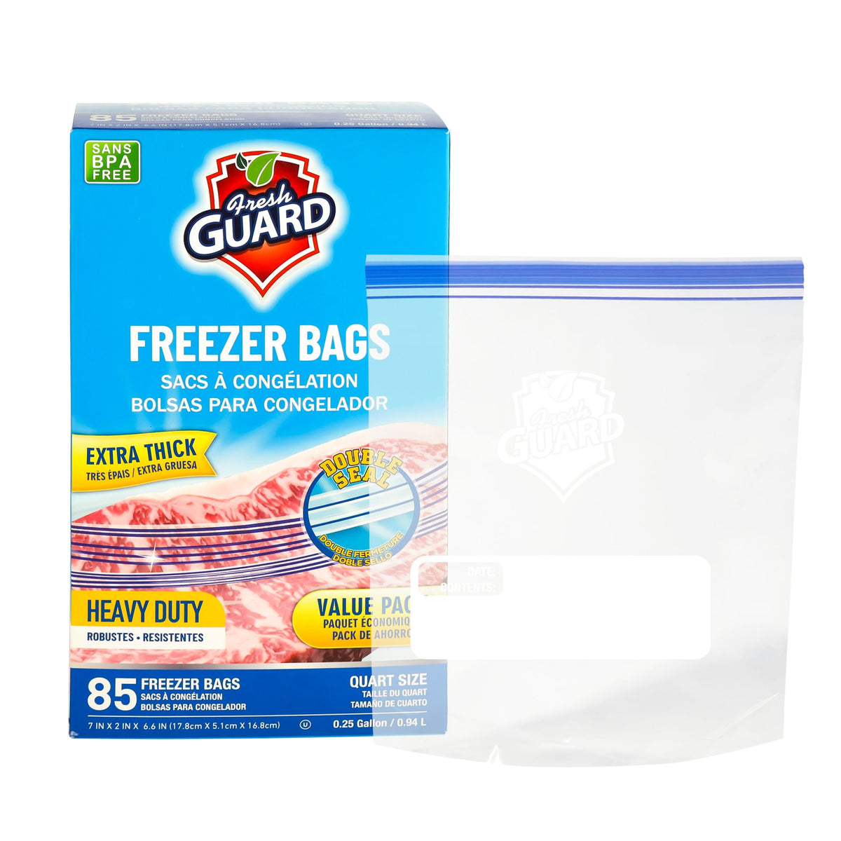 85-Count Heavy-Duty Quart Freezer Storage Bags - product view 8