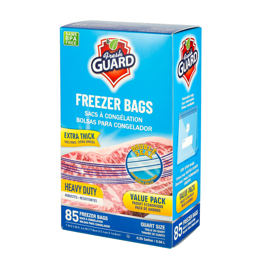 85-Count Heavy-Duty Quart Freezer Storage Bags