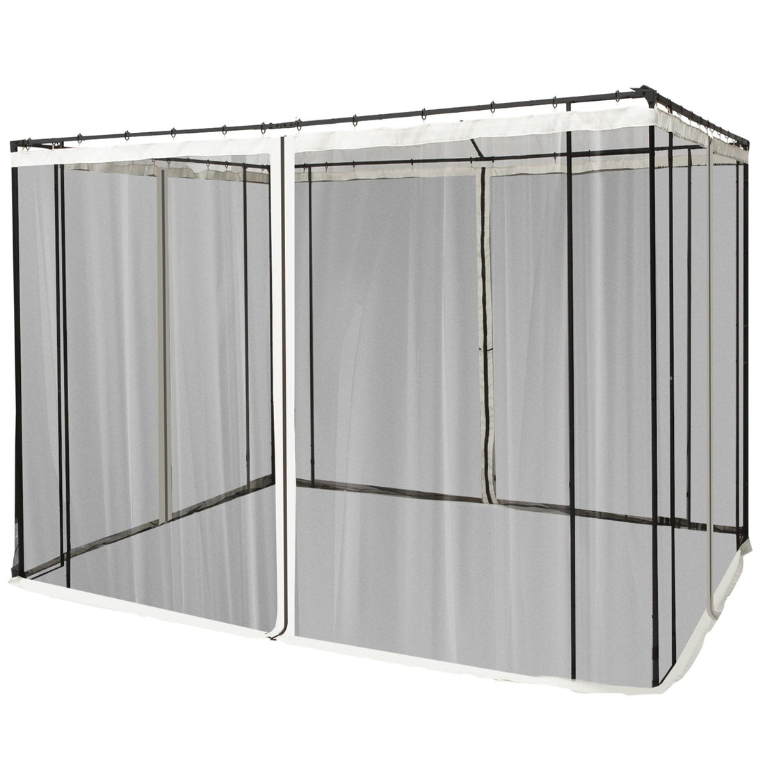Outsunny 10 x 10 ft Gazebo with Netting and Zippered Canopy