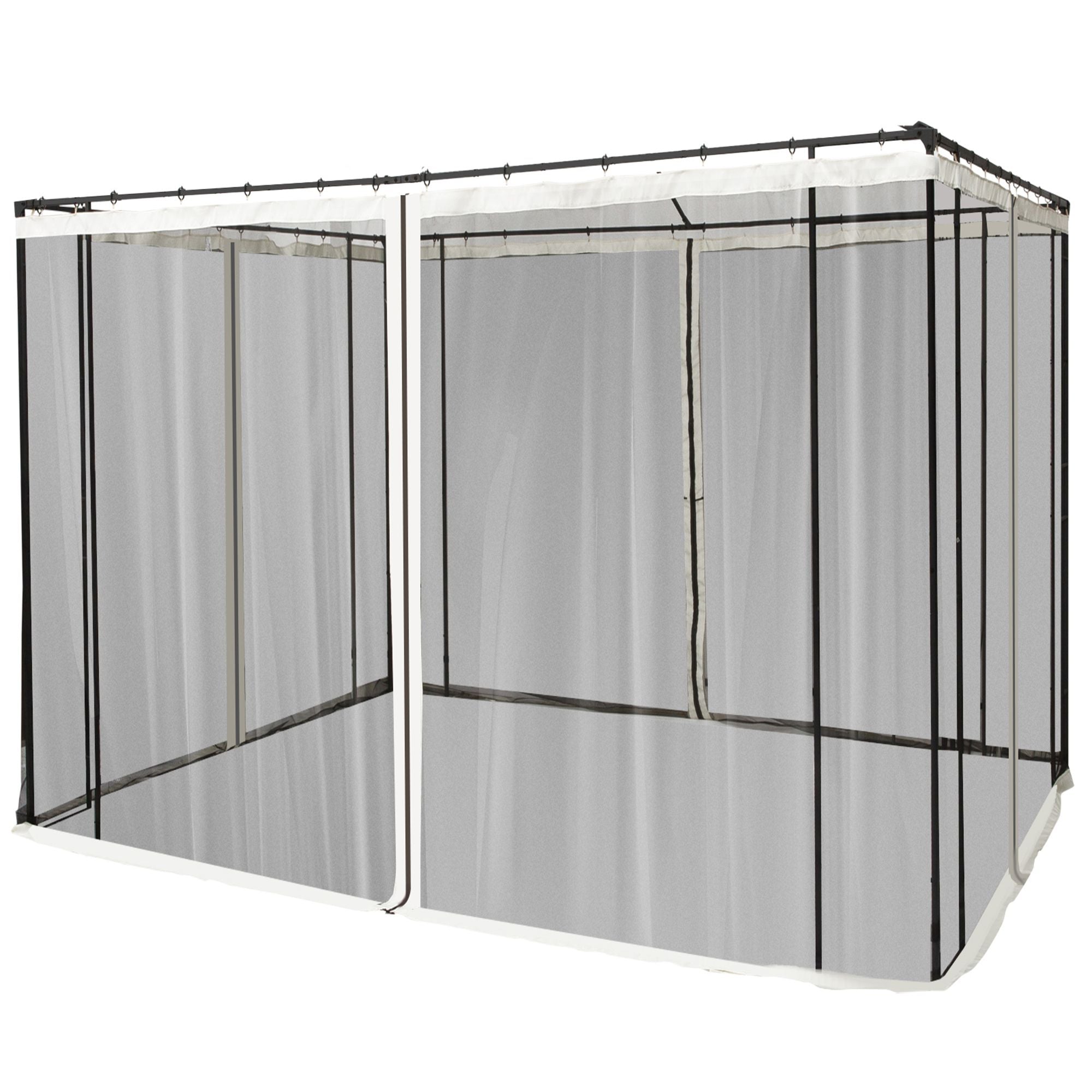 Outsunny 10 x 10 ft Gazebo with Netting and Zippered Canopy