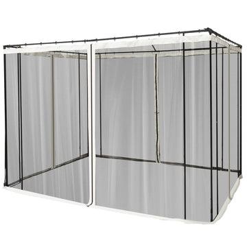Outsunny 10 x 10 ft Gazebo with Netting and Zippered Canopy