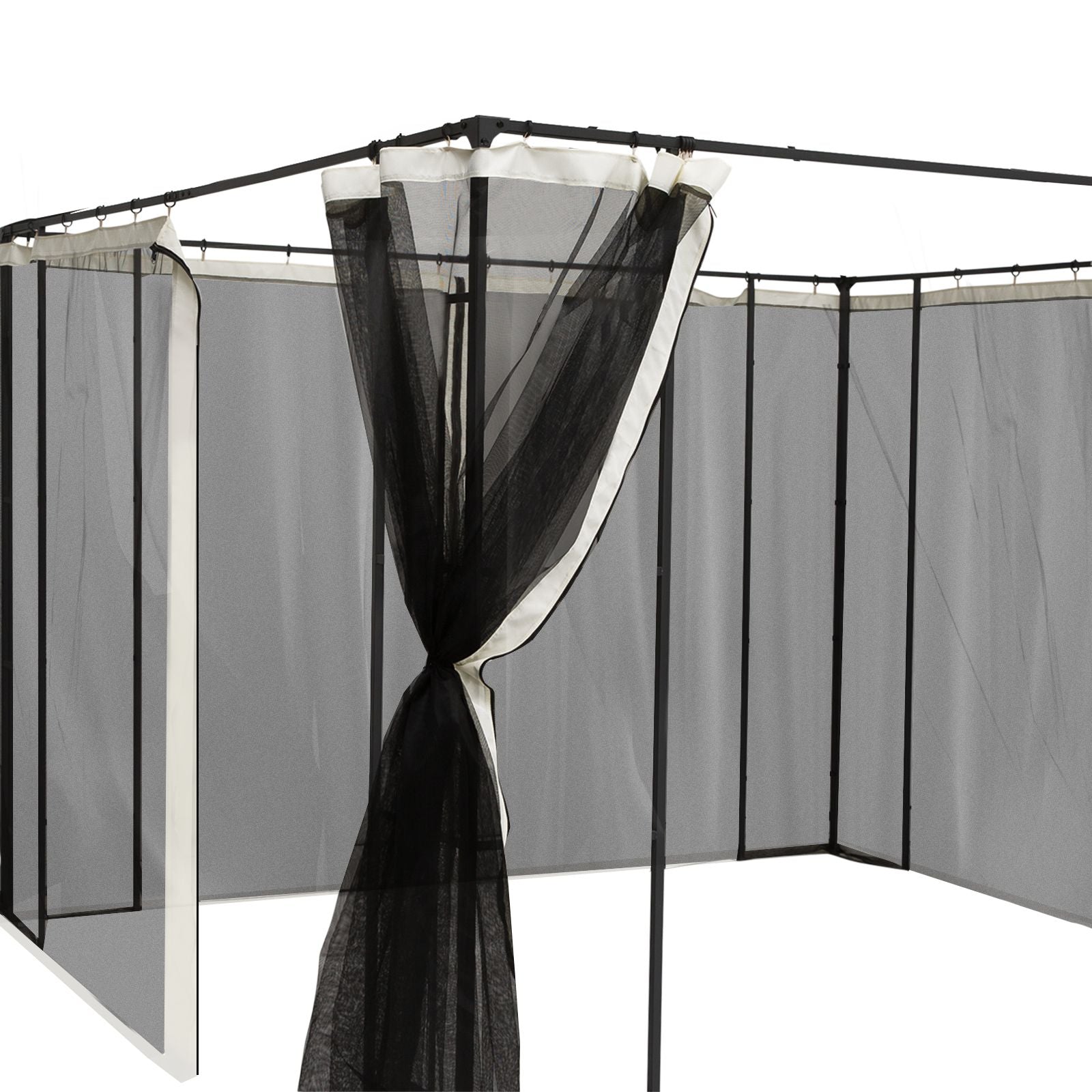 Outsunny 10 x 10 ft Gazebo with Netting and Zippered Canopy