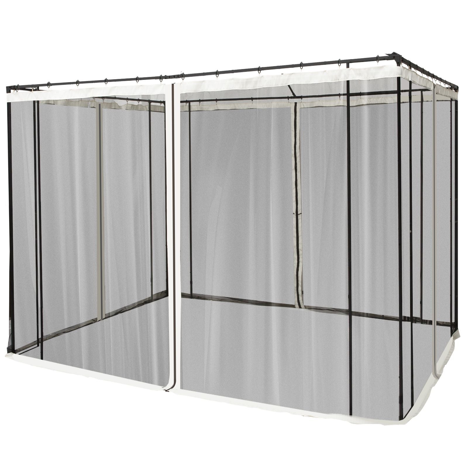 Outsunny 10 x 10 ft Gazebo with Netting and Zippered Canopy