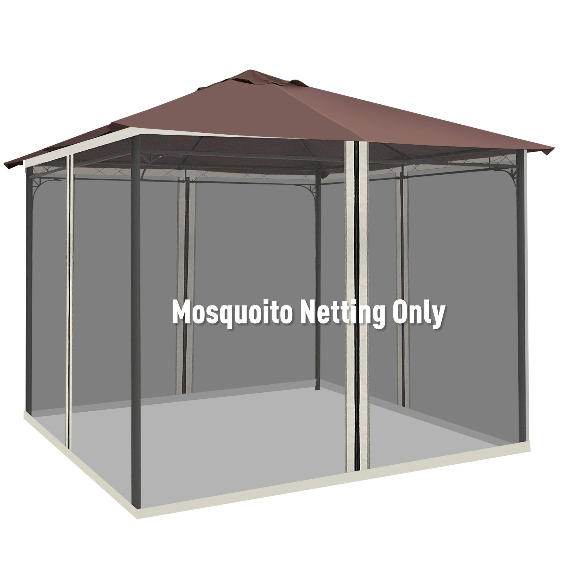 Outsunny 10 x 10 ft Gazebo with Netting and Zippered Canopy