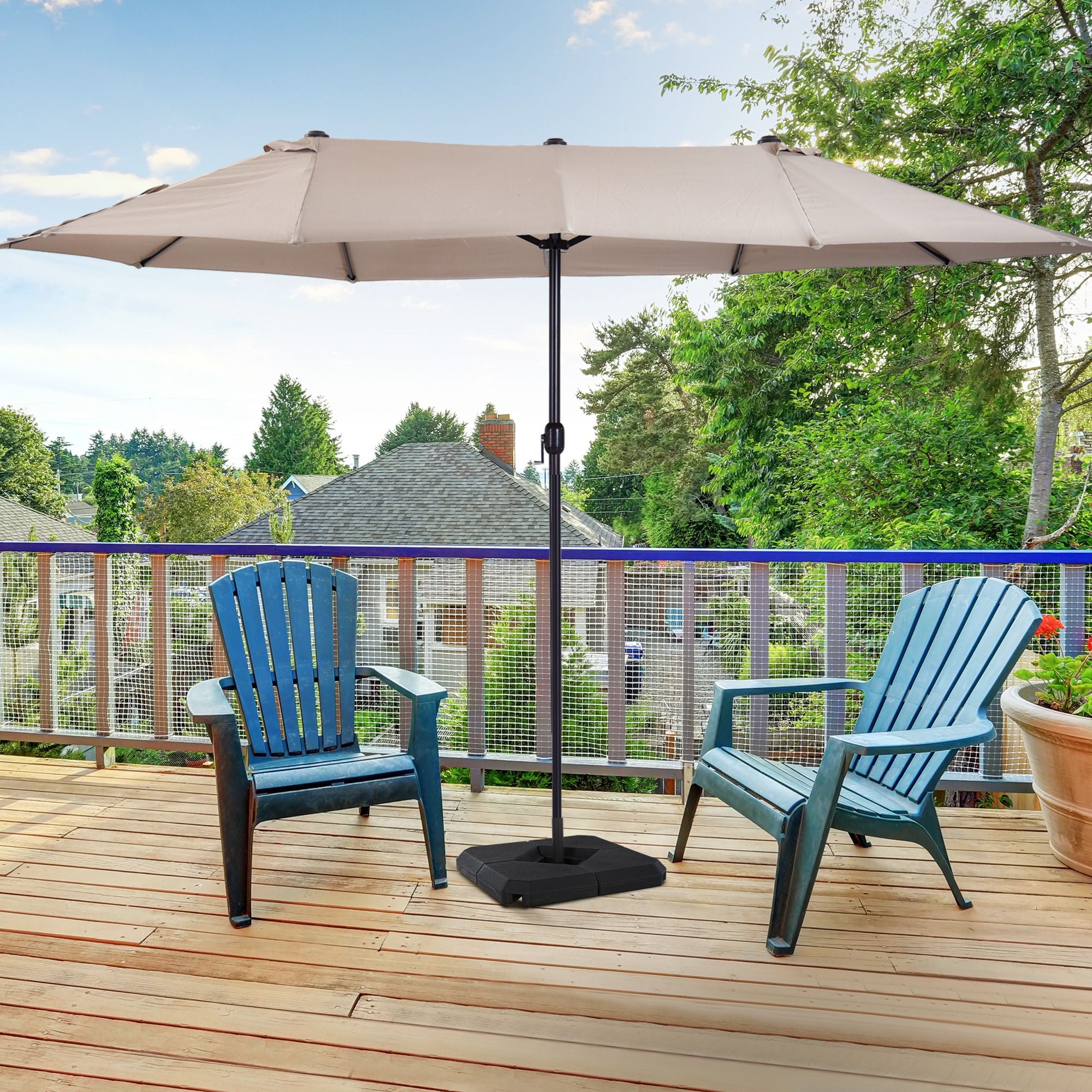 Outsunny 4-Piece Fillable Patio Umbrella Base Weight Set
