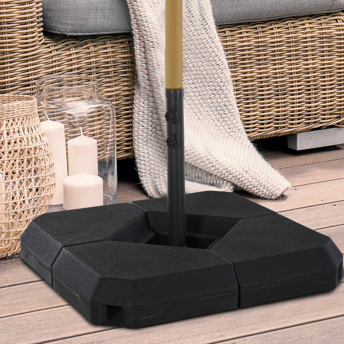 Outsunny 4-Piece Fillable Patio Umbrella Base Weight Set