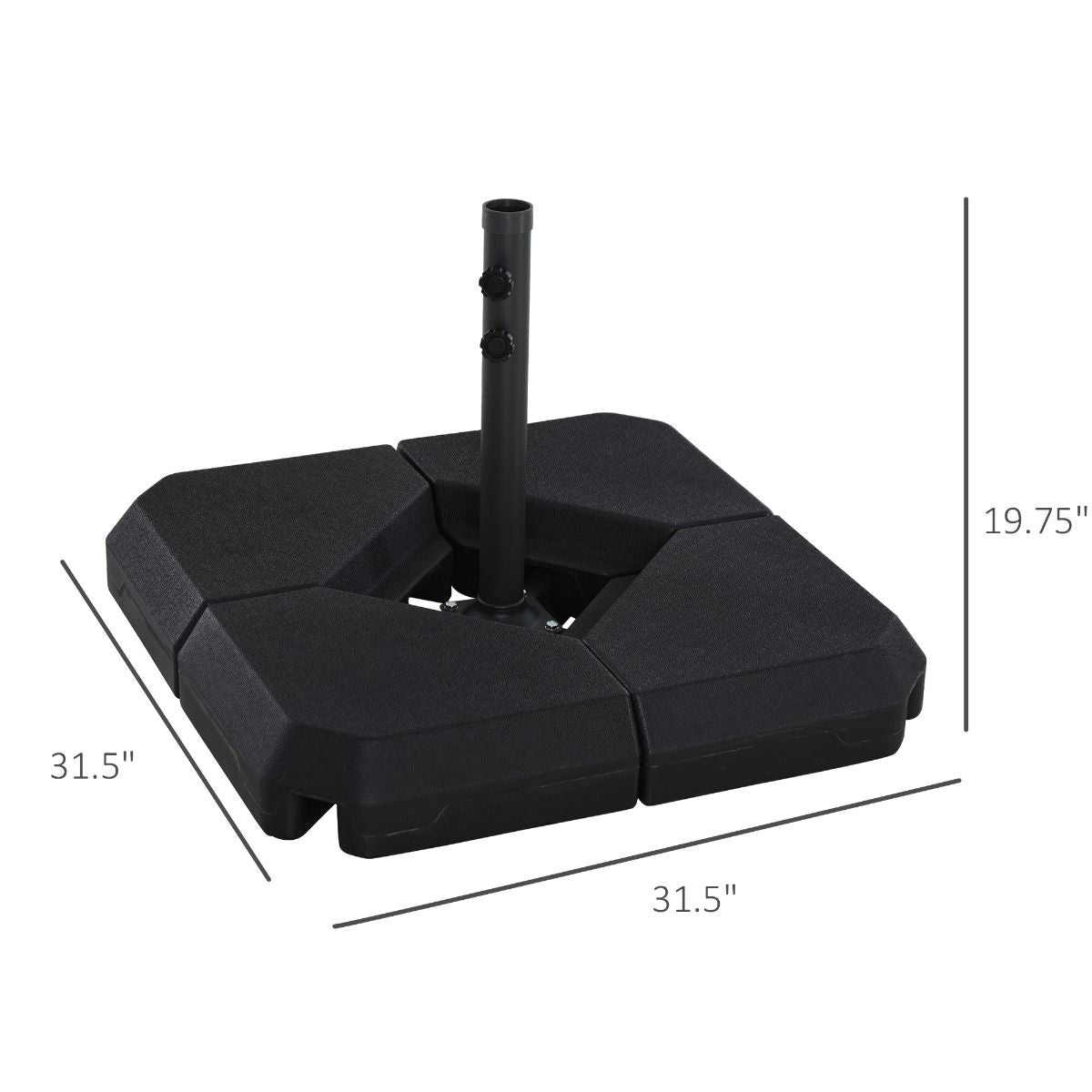 Outsunny 4-Piece Fillable Patio Umbrella Base Weight Set