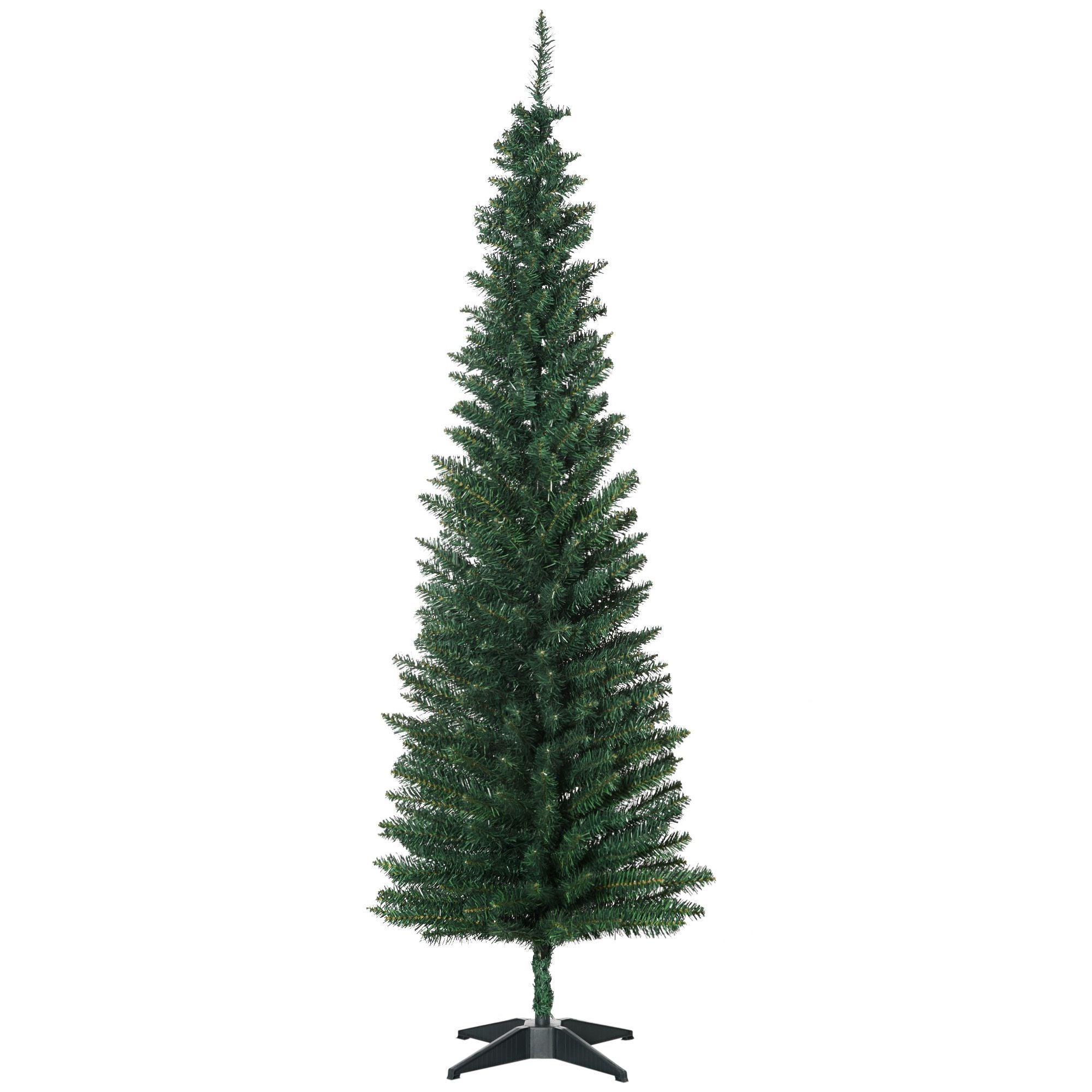 HOMCOM 6 ft Slim Pencil Artificial Christmas Tree, Unlit