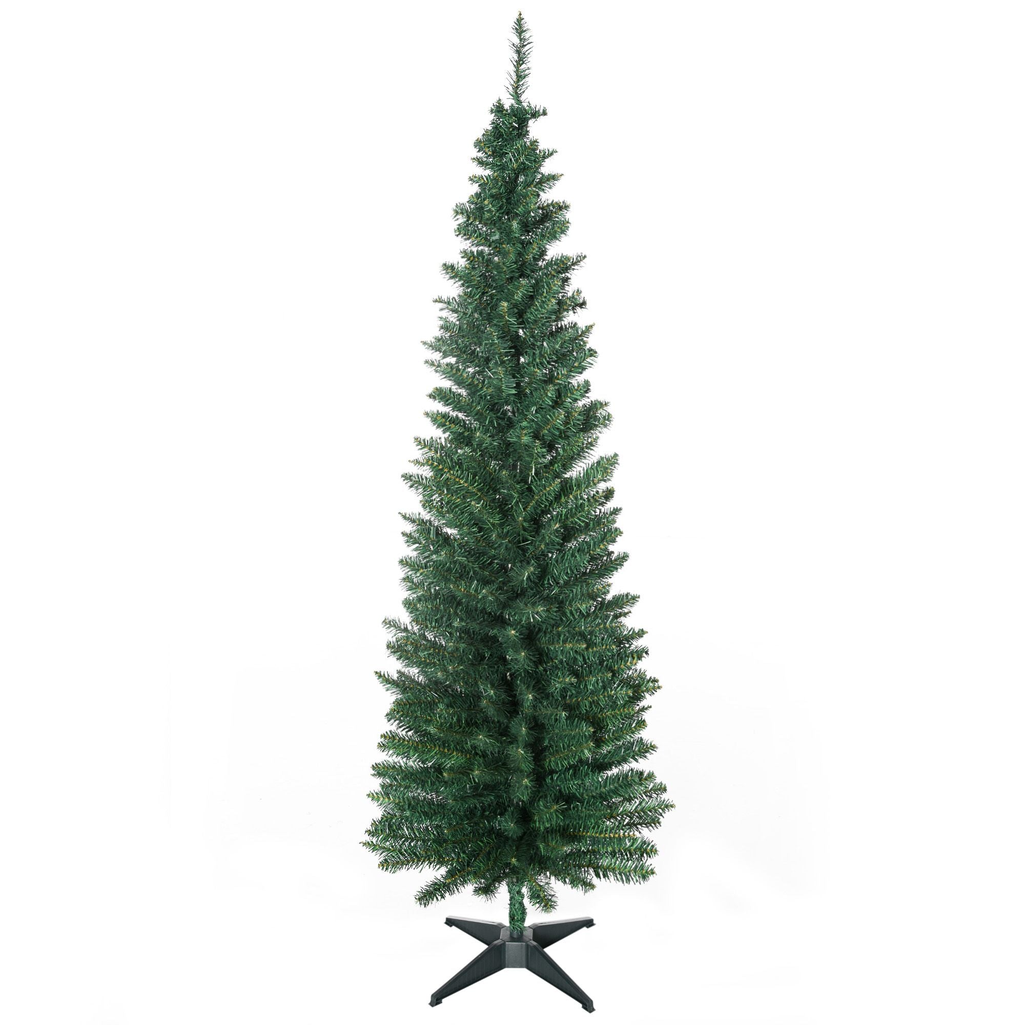 HOMCOM 6 ft Slim Pencil Artificial Christmas Tree, Unlit