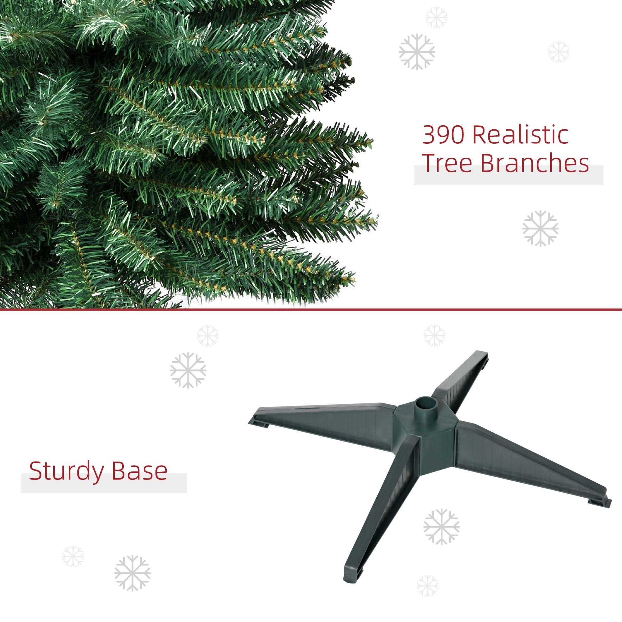 HOMCOM 6 ft Slim Pencil Artificial Christmas Tree, Unlit