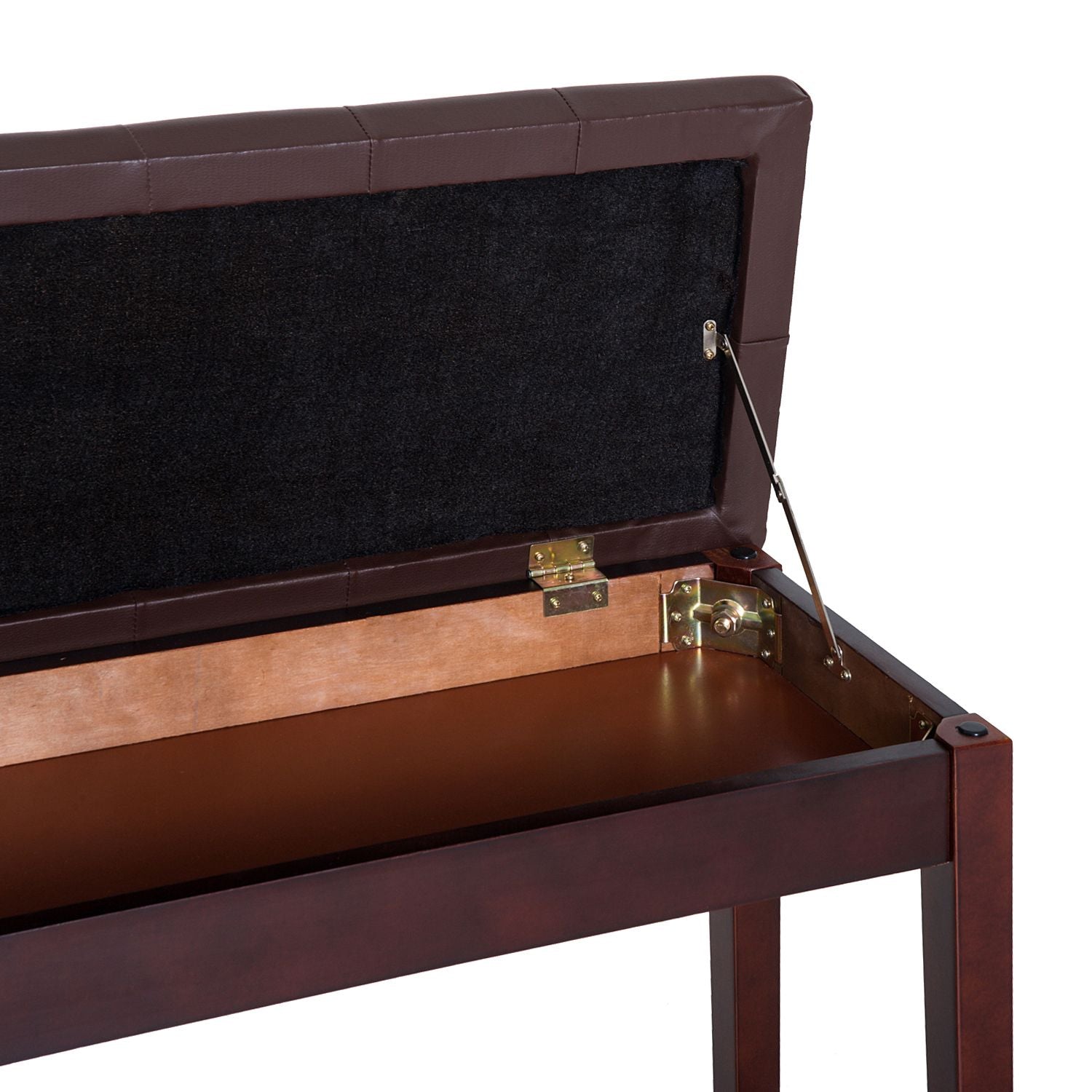 HOMCOM 2-Person Padded Piano Bench with Storage, Brown