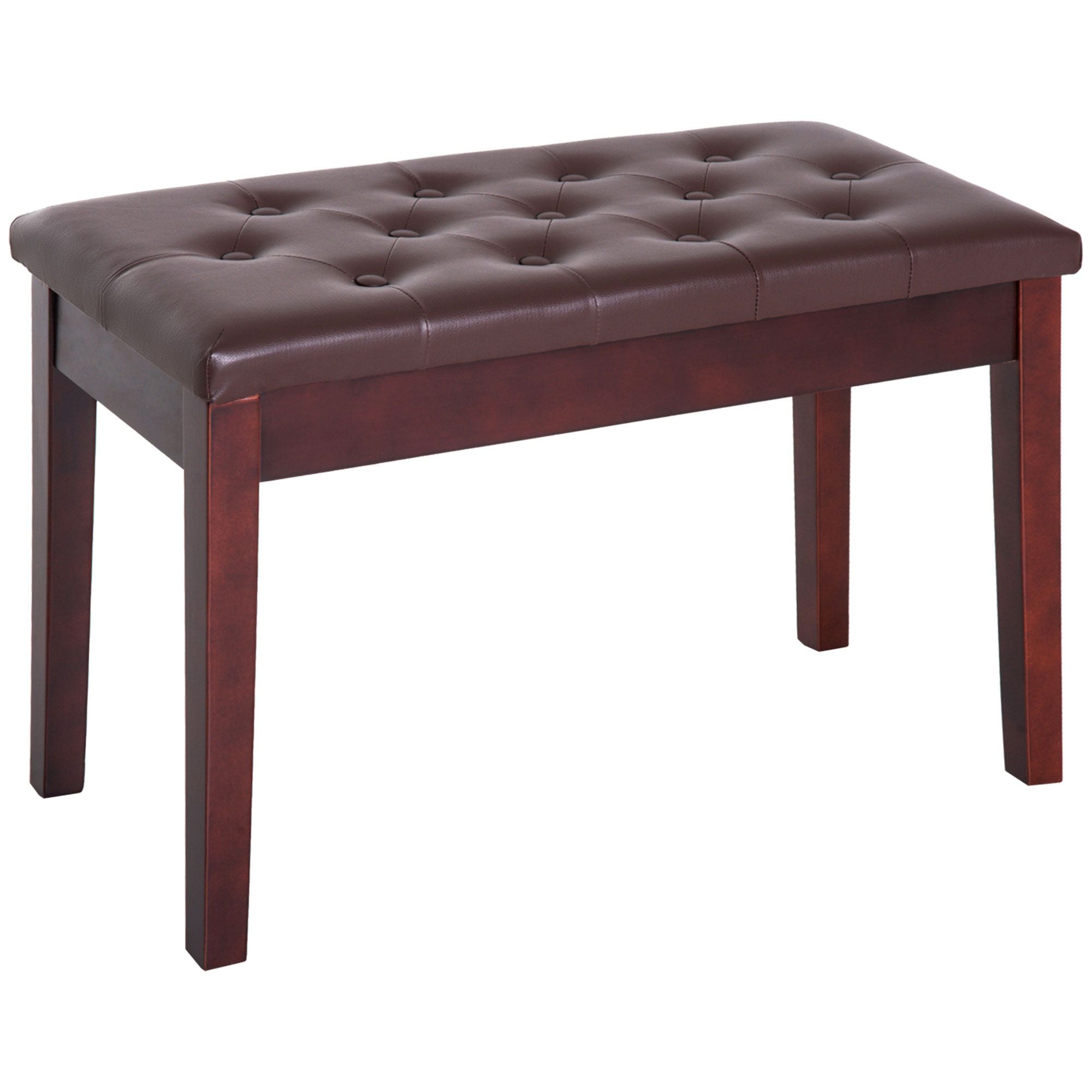 HOMCOM 2-Person Padded Piano Bench with Storage, Brown