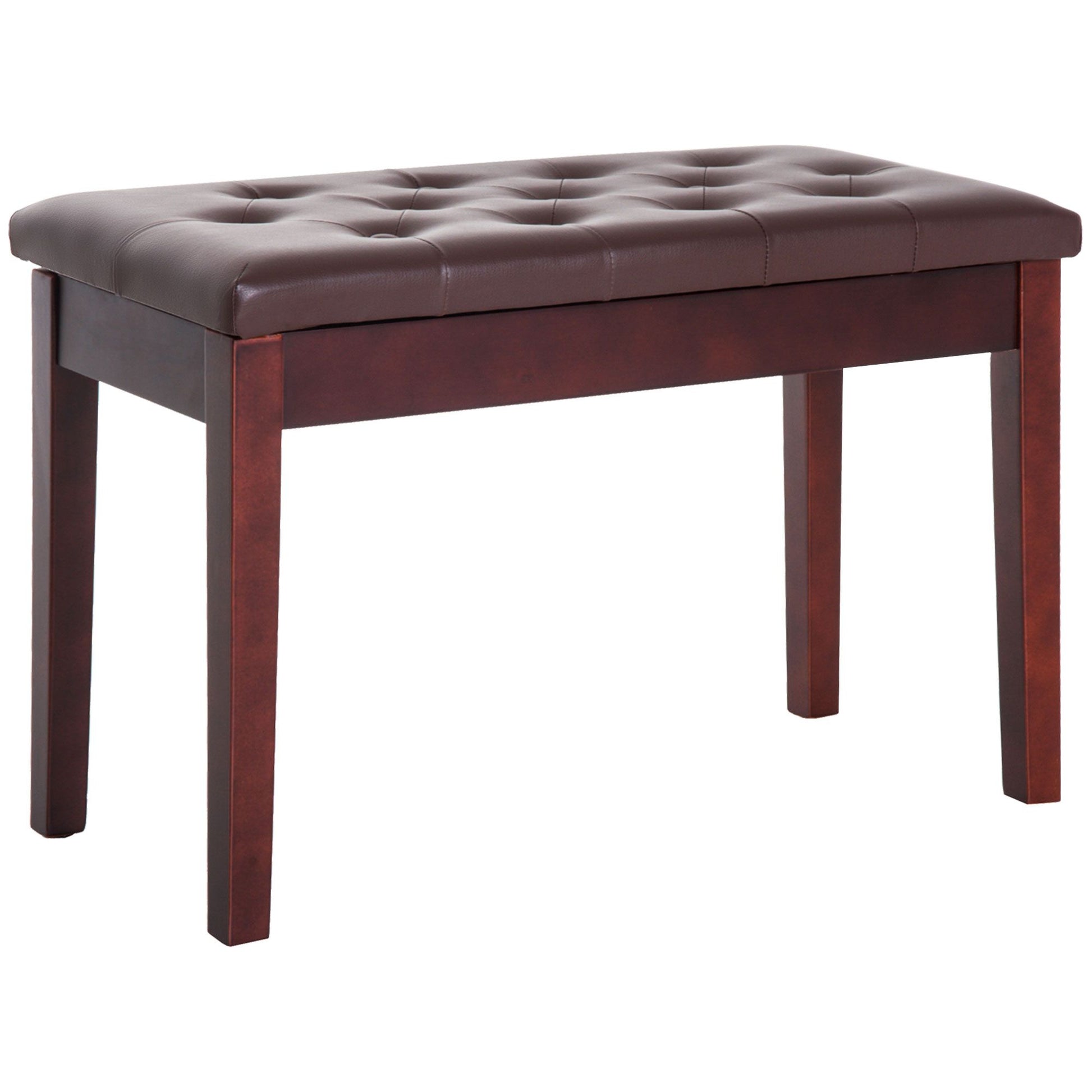 HOMCOM 2-Person Padded Piano Bench with Storage, Brown
