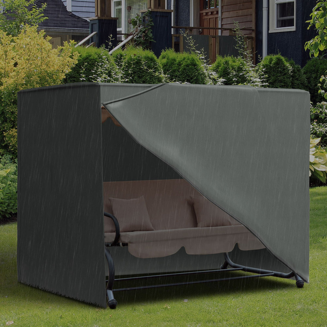 Outsunny 6.7 ft Patio Swing Chair Cover, Gray