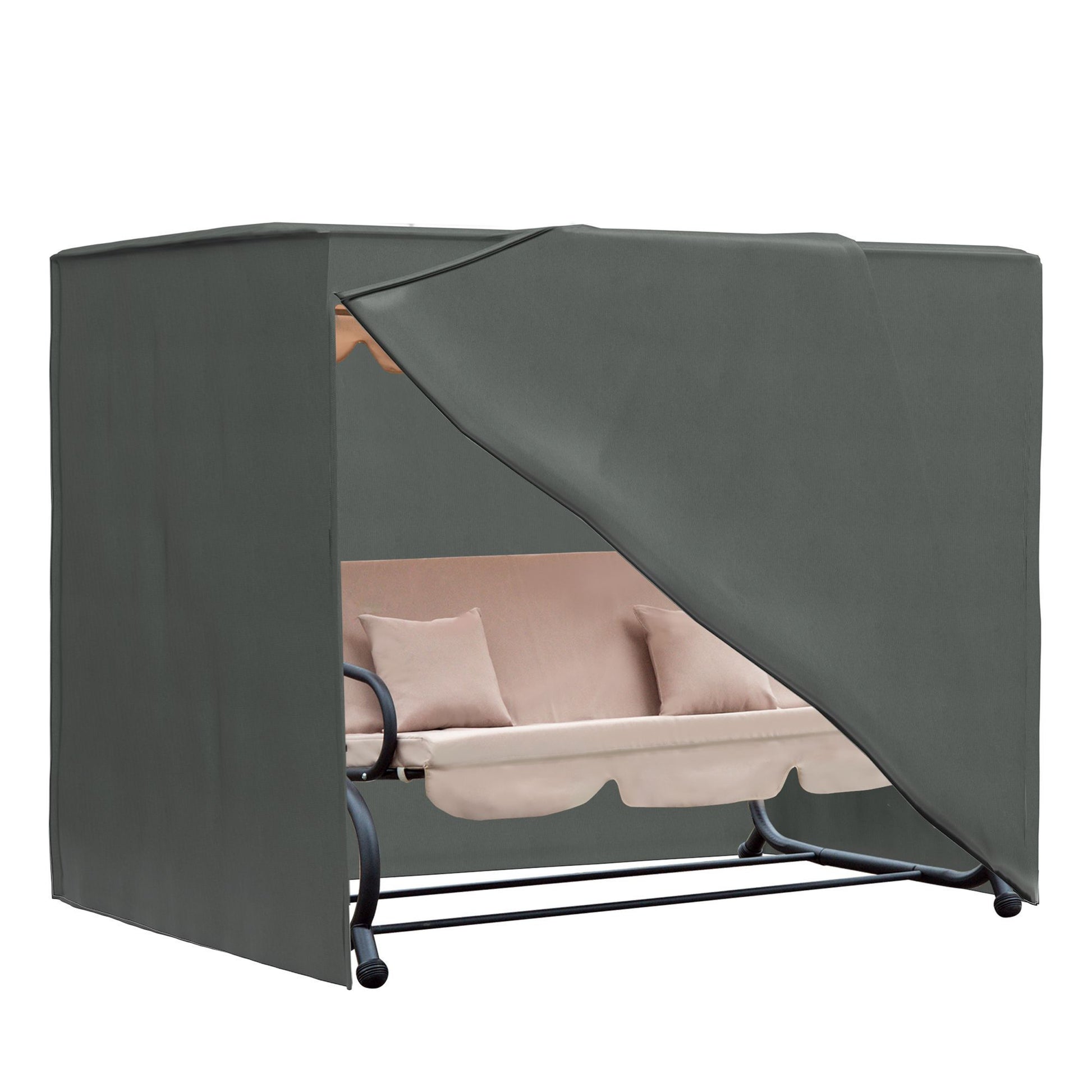 Outsunny 6.7 ft Patio Swing Chair Cover, Gray